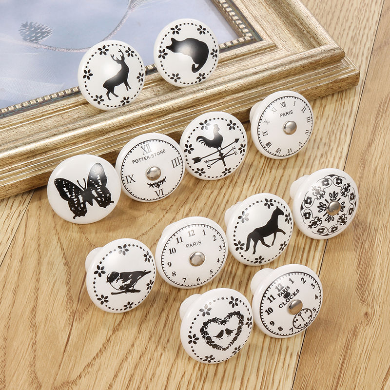 Imagen de Ceramic Round Handles Pulls Knobs For Drawer Cabinet Furniture Hardware