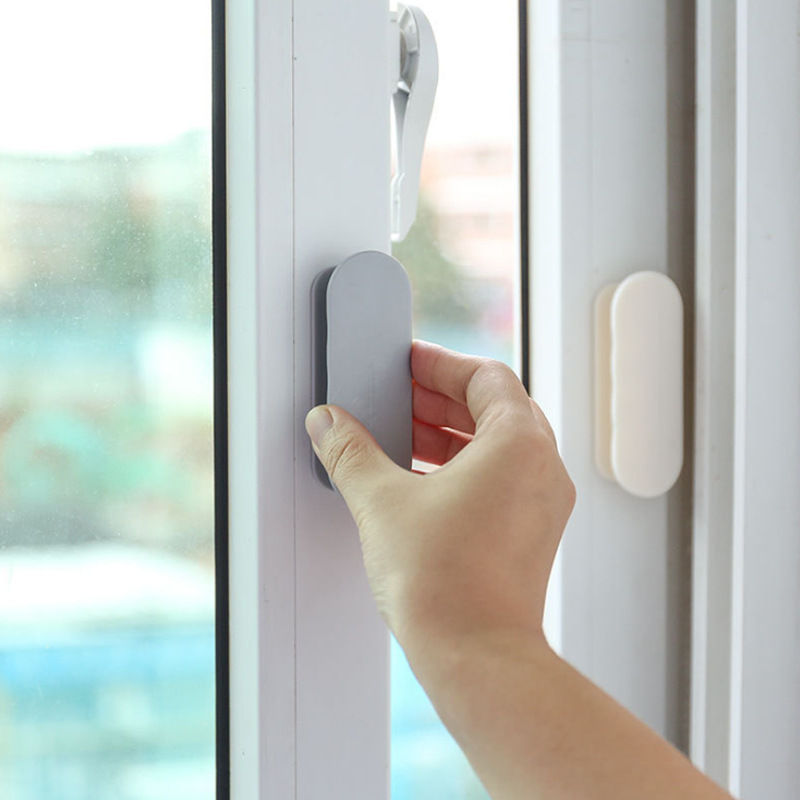 Imagen de Gray - Plastic Self-adhesive Handles Pulls Knobs For Drawer Cabinet Furniture Hardware 4x9cm, 1 Set（2 PCs/Set）