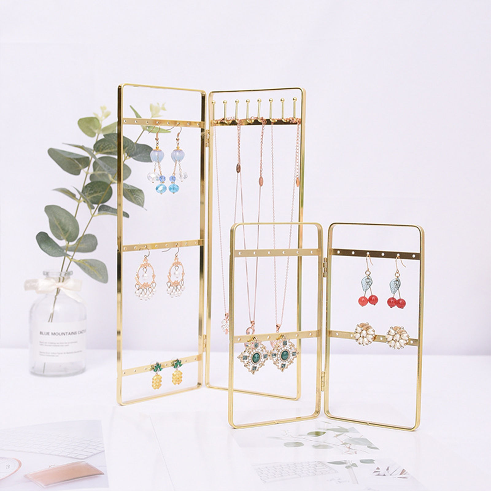 Picture of Zinc Based Alloy Jewelry Displays Rectangle Gold Plated Can Open 16.2cm x 8.3cm , 1 Piece