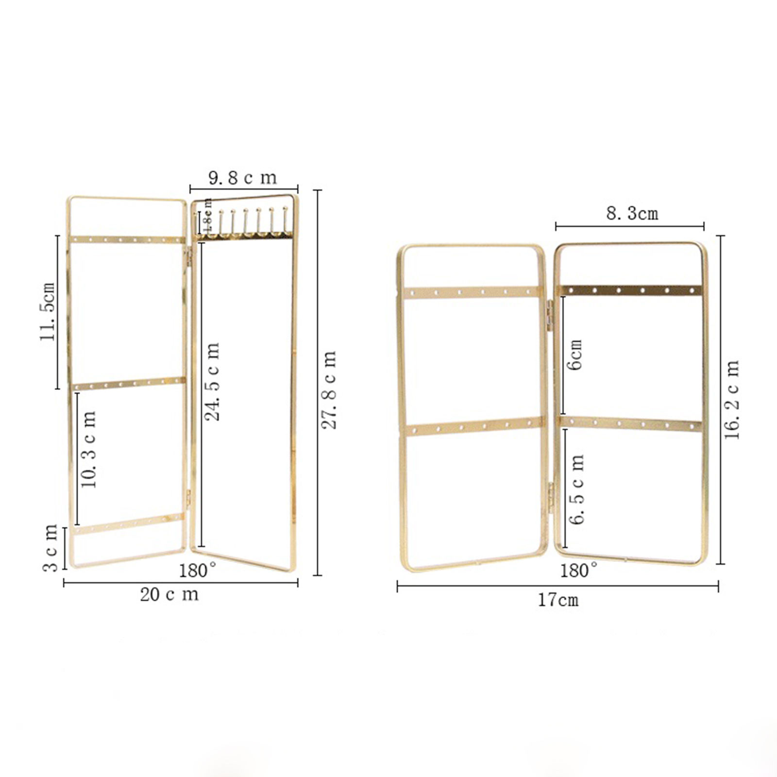Picture of Zinc Based Alloy Jewelry Displays Rectangle Gold Plated Can Open 16.2cm x 8.3cm , 1 Piece