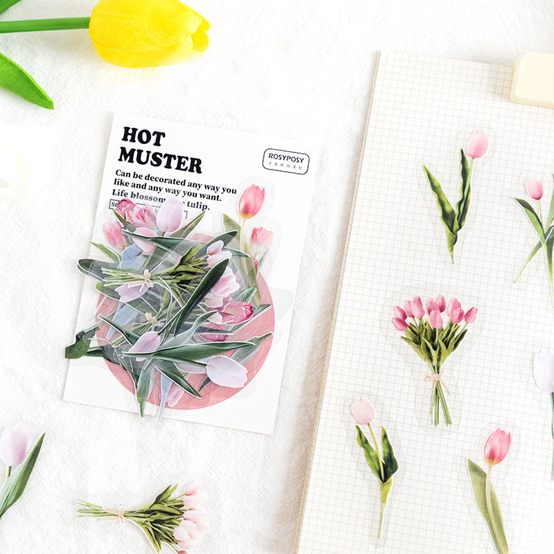 Image de DIY Papier Autocollant Décoration en Papier Multicolore Feuilles de Fleur Fleurs 1 Paquet