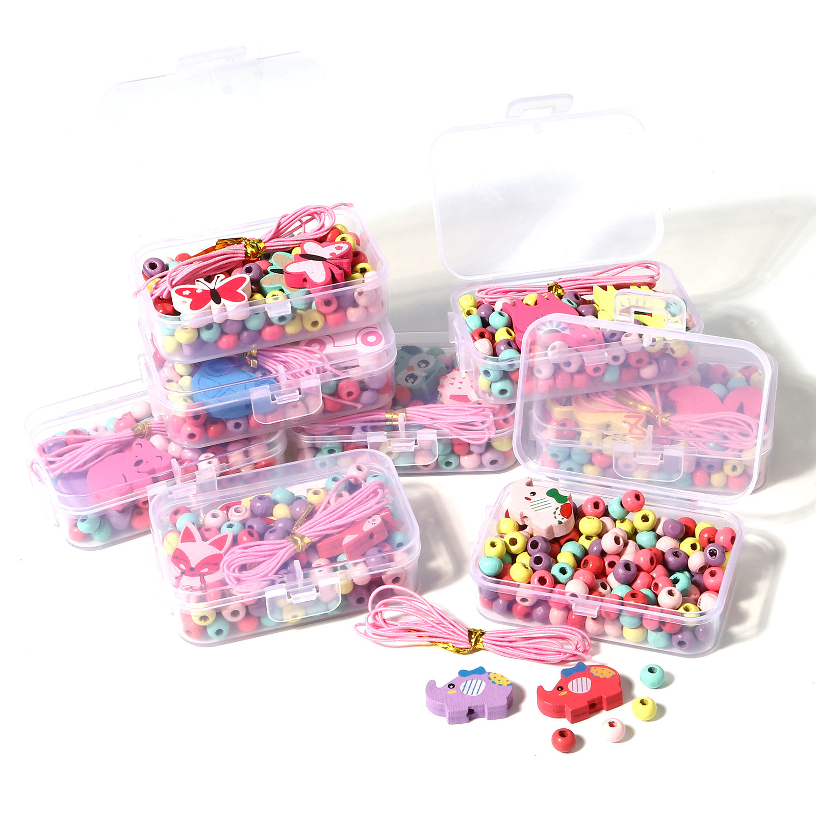 Picture of Wood Spacer Beads Mixed Multicolor 1 Set