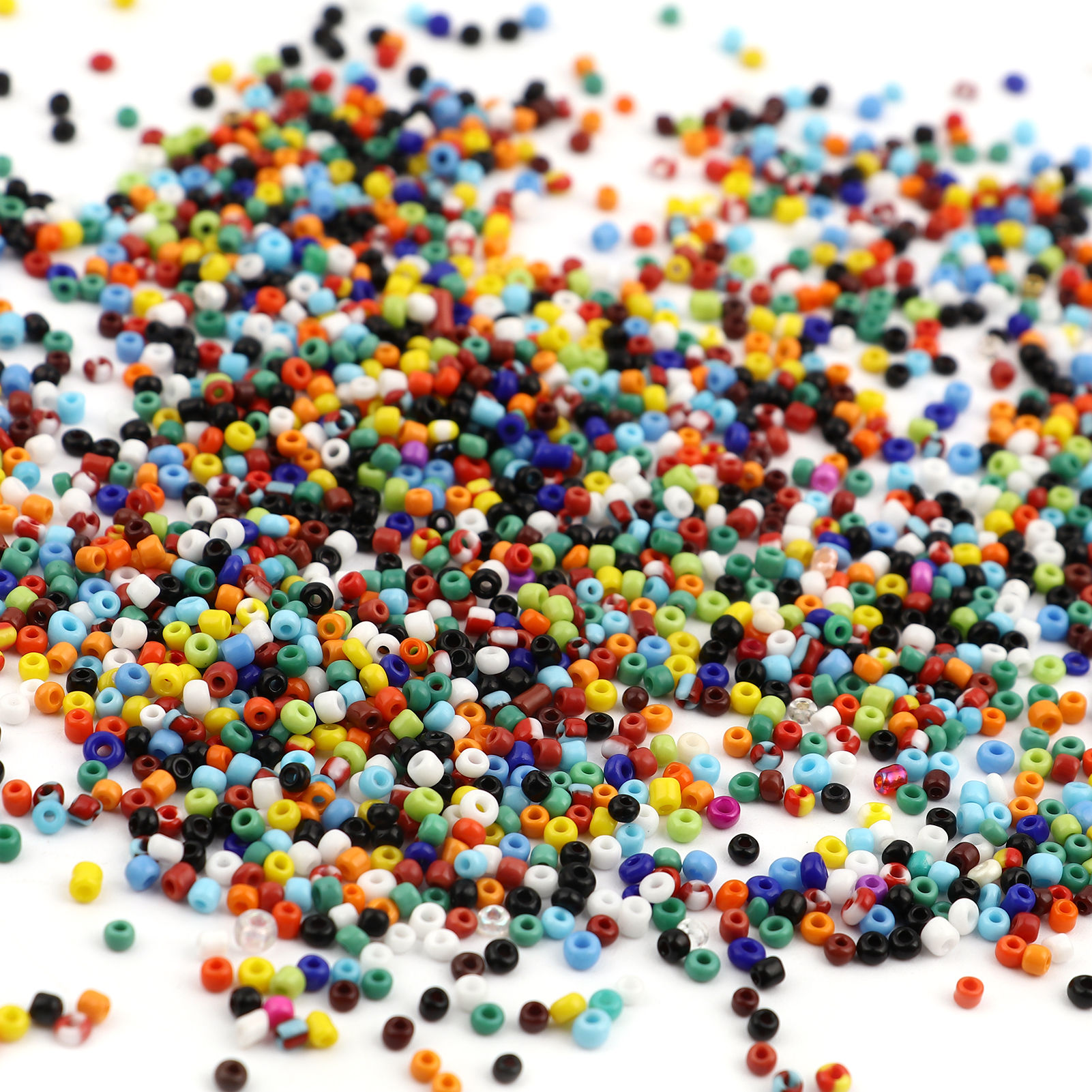 Immagine di Vetro Seme Perline Cilindrico Multicolore Tinto Per 3mm Dia., Foro:Circa 1mm, 1 Bottiglia