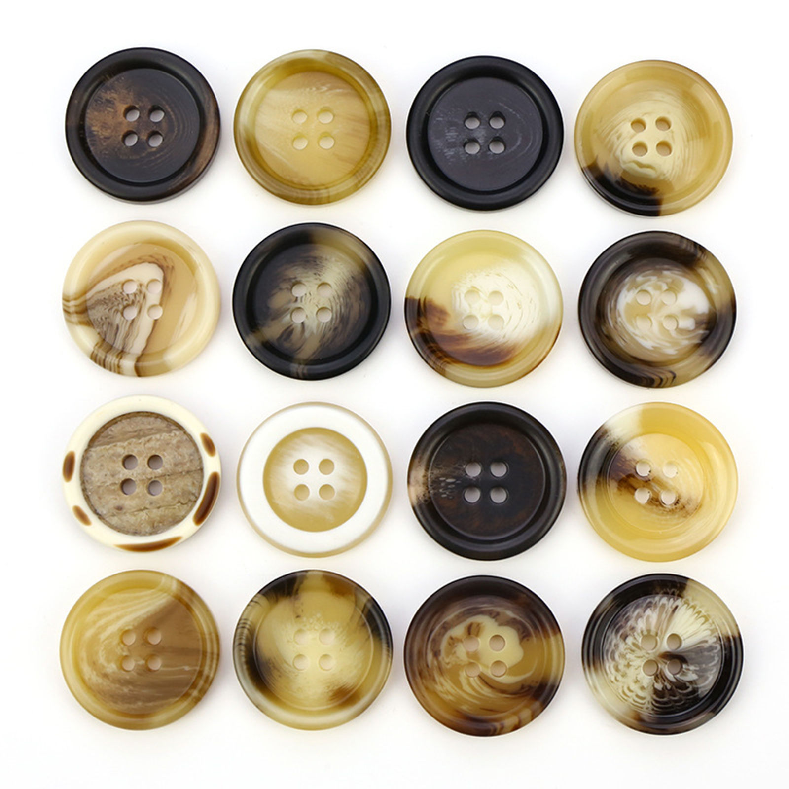 Immagine di Resina Acido Acetico Bottone da Cucire Scrapbook Quattro Fori Tondo Colore del Caffè 30.5mm Dia, 20 Pz