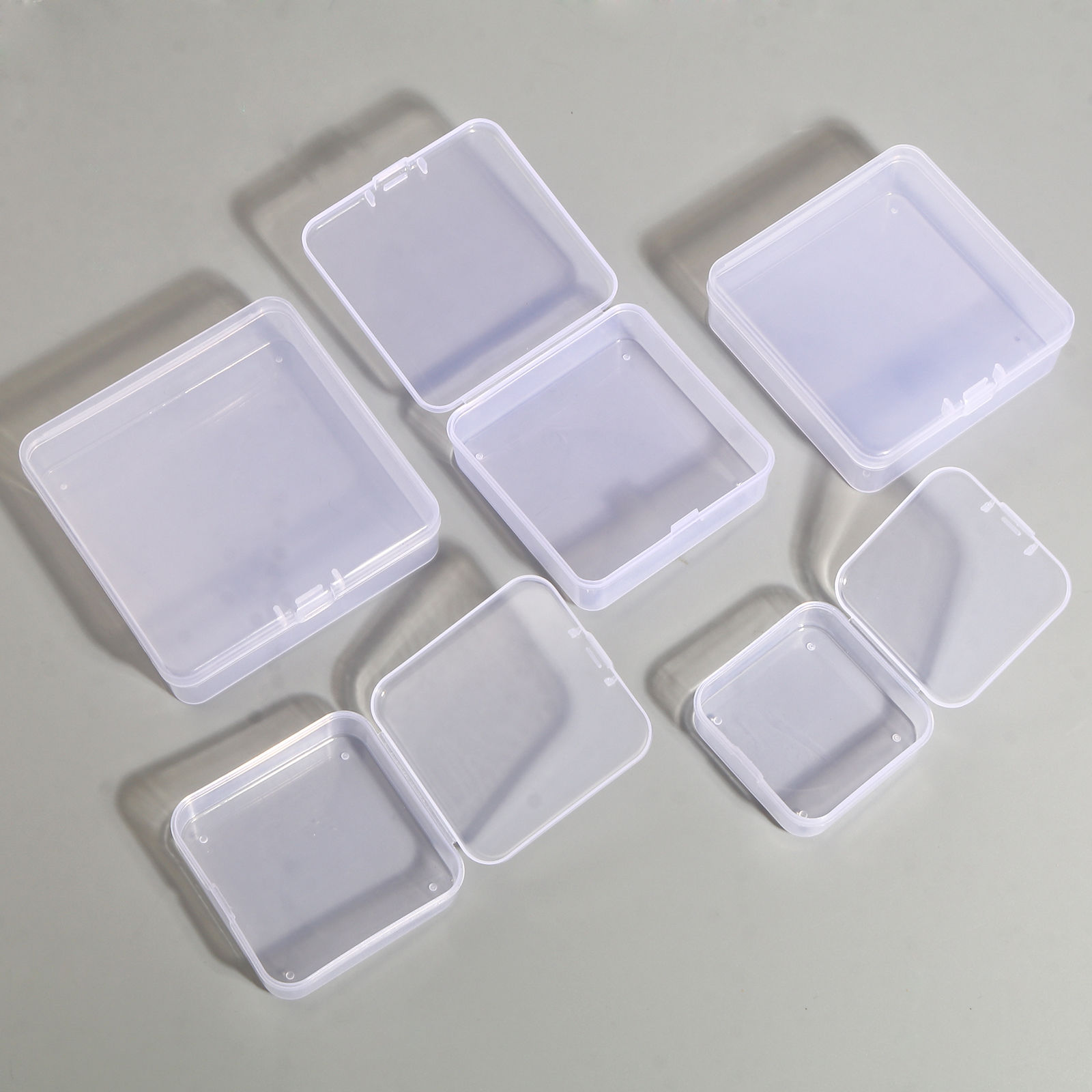 8seasons. Plastic Storage Container Box Basket Square Transparent Clear ...