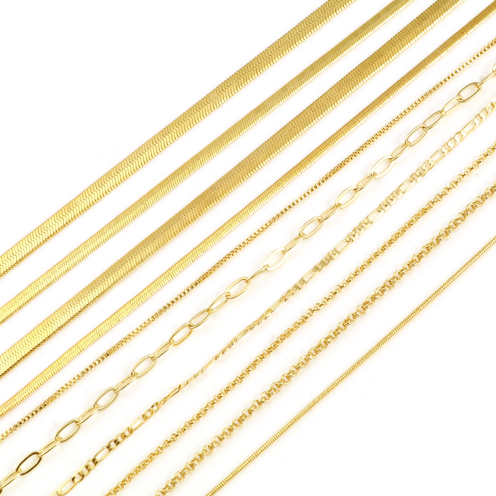 銅 ネックレス デザインチェーン 18K ゴールドフィルド 46cm 長さ、 1 本 の画像