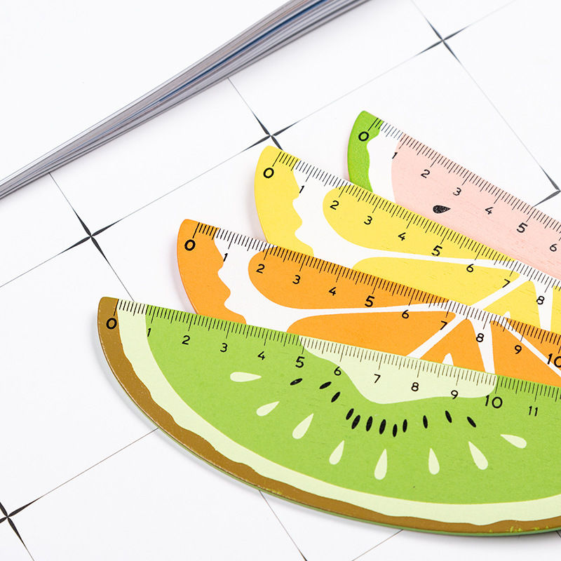 Imagen de Pink - Watermelon Fruit Wood Ruler Student Stationery Supplies 16cm long, 1 Piece