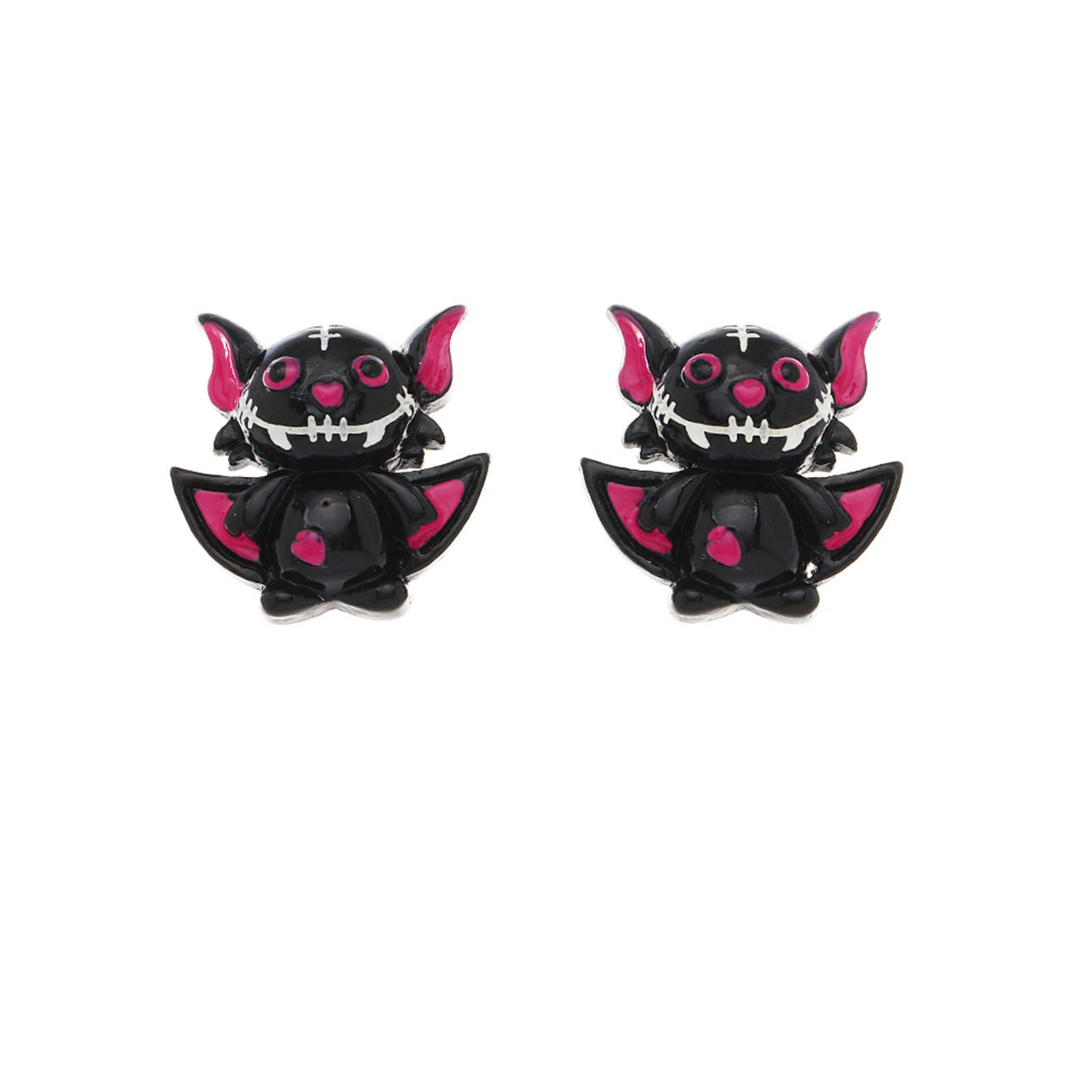 Picture of Resin Ear Post Stud Earrings White Halloween Ghost 30mm x 30mm, 1 Pair