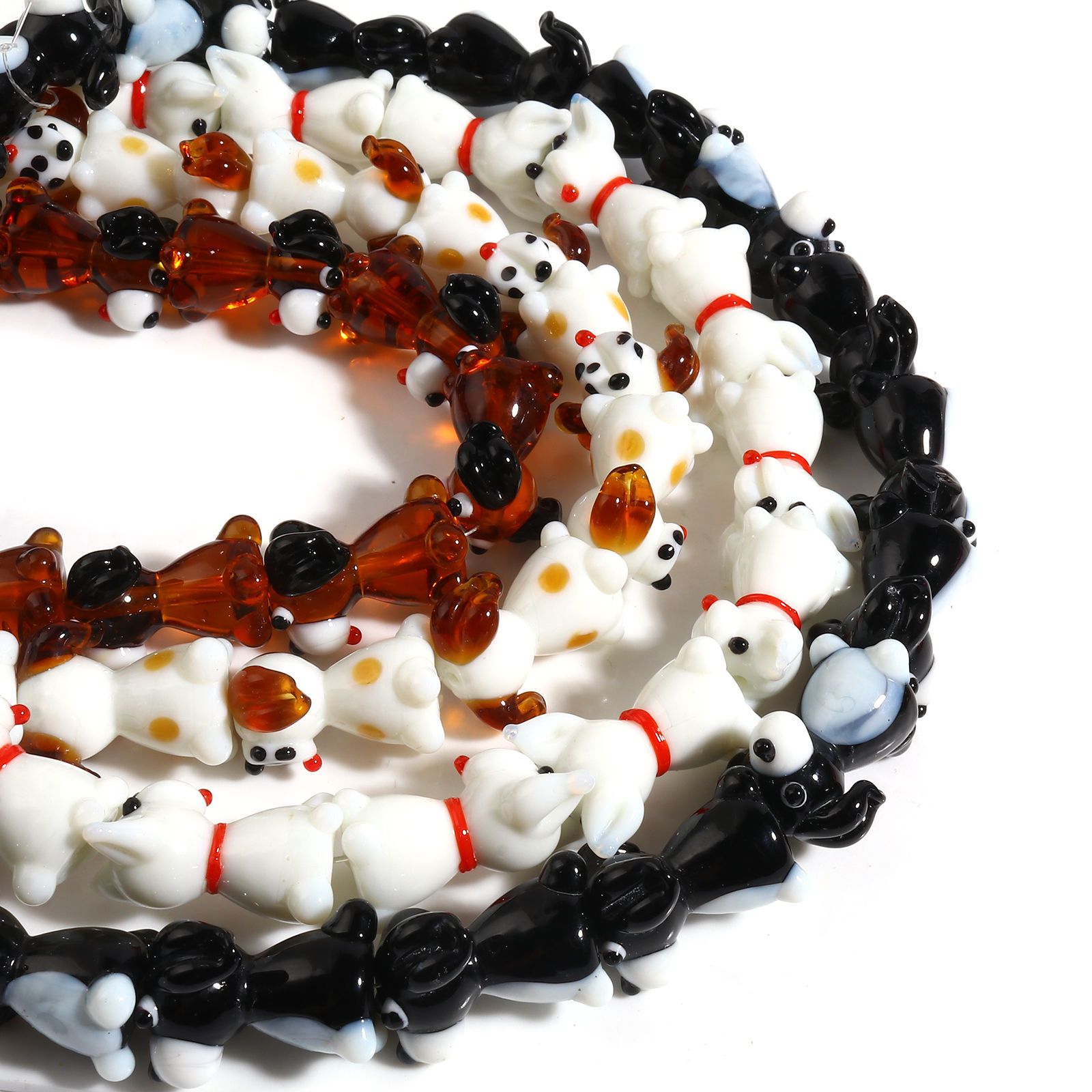 Picture of Lampwork Glass Beads Dog Animal Multicolor 2 PCs