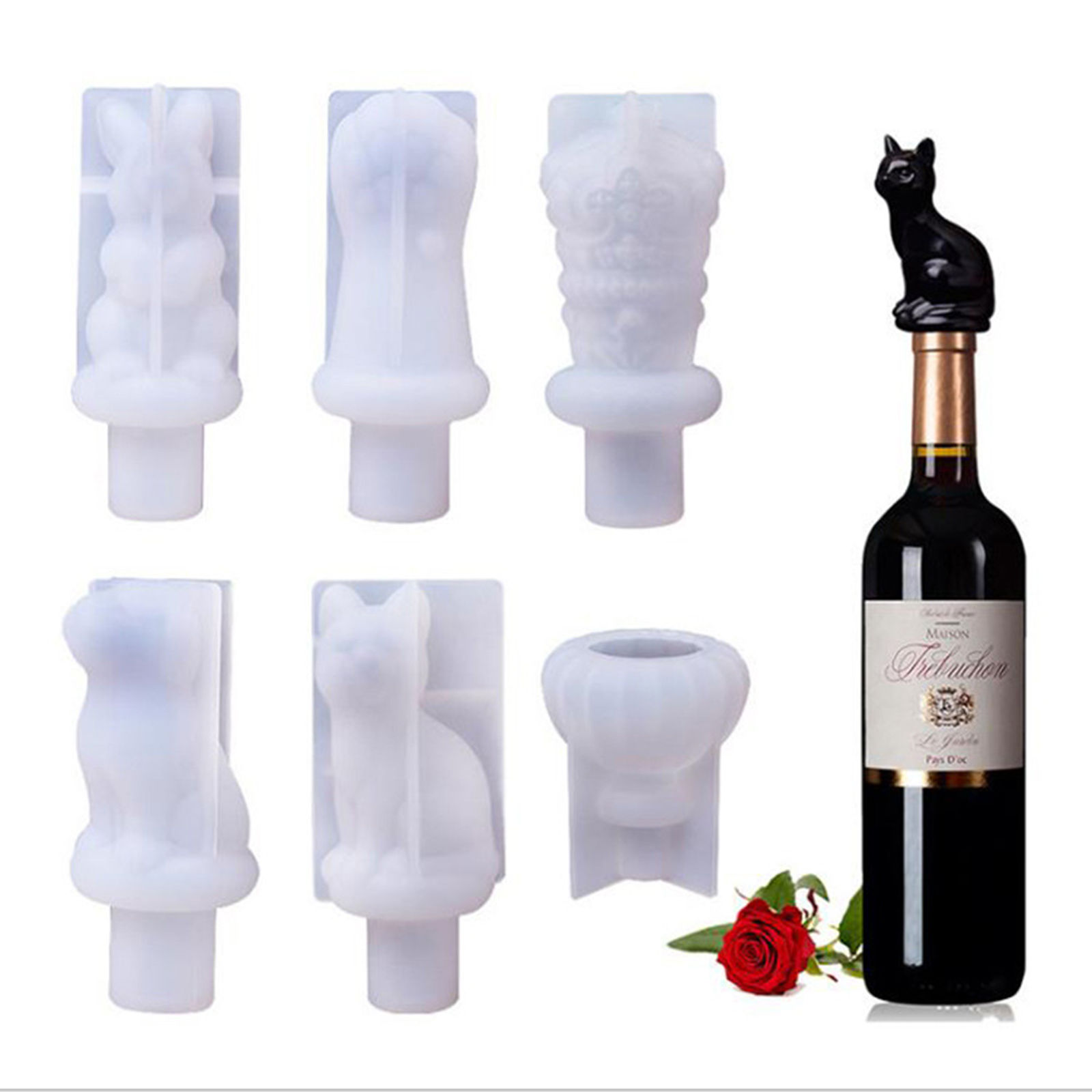 Image de Moule en Silicone Bouchons de Vin Blanc 23mm x 20mm, 1 Kit （ 5 Pcs/Kit)