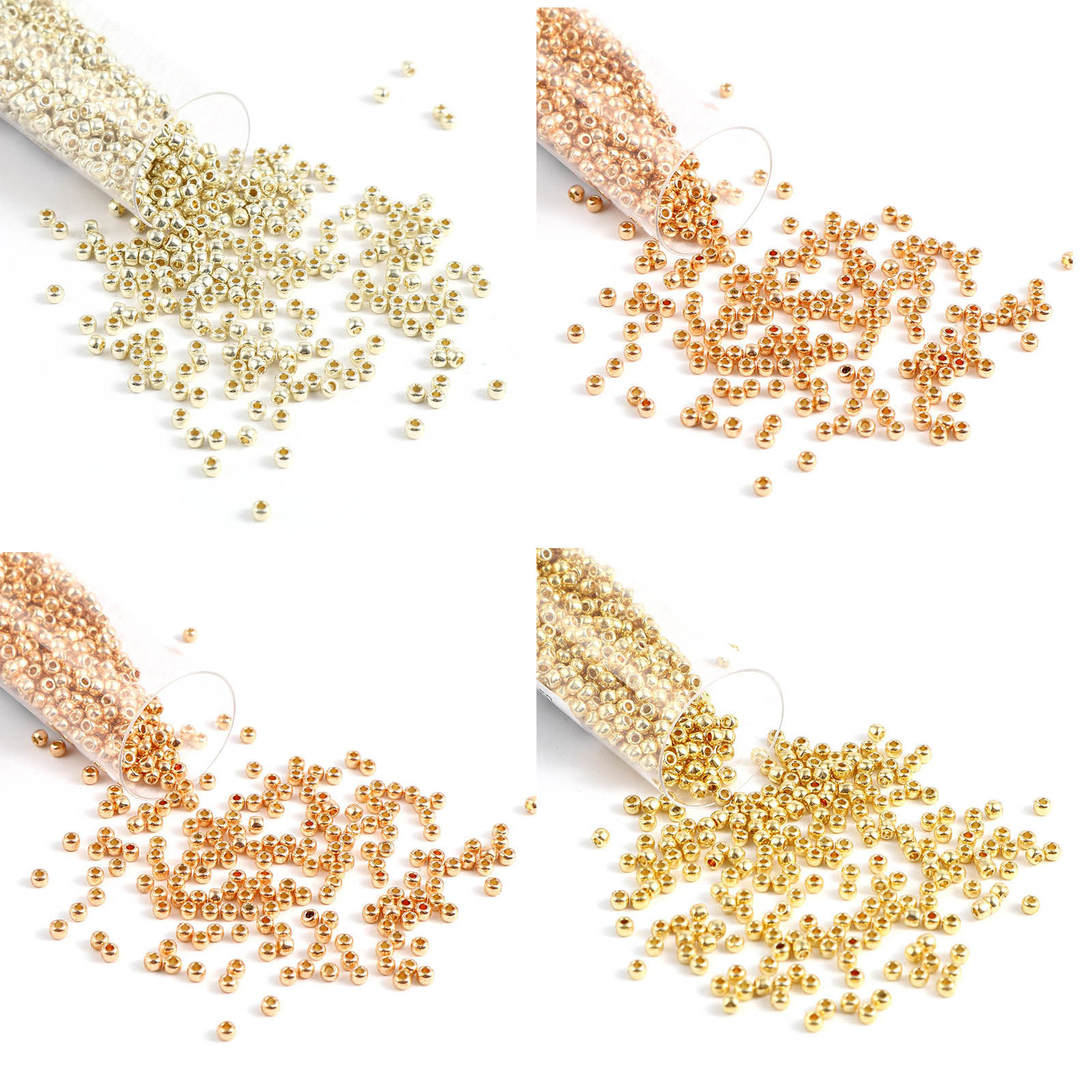 Immagine di Vetro Seme Perline Tondo Multicolore Per 2mm Dia., Foro:Circa 0.6mm, 1 Bottiglia