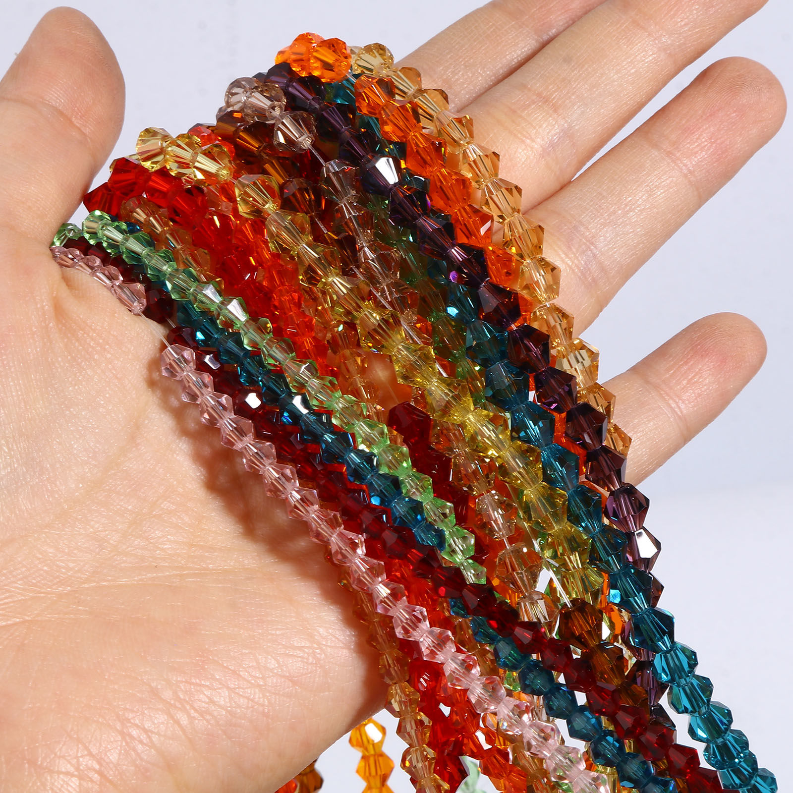 Immagine di Vetro Perline Esagono Multicolore Sezione 5 Fili