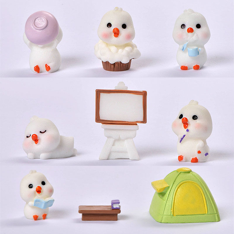 Immagine di Green - 9# Cute Duck Tent Resin Micro Landscape Miniature Decoration DIY Gardening Accessories 3.5x2.5cm, 1 Piece