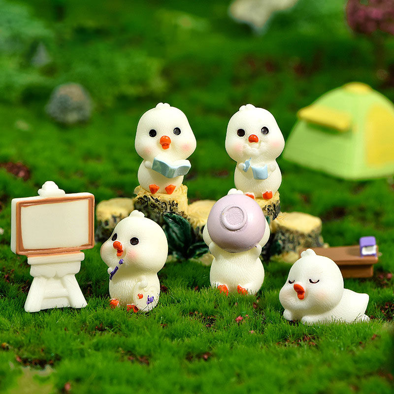 Immagine di Green - 9# Cute Duck Tent Resin Micro Landscape Miniature Decoration DIY Gardening Accessories 3.5x2.5cm, 1 Piece