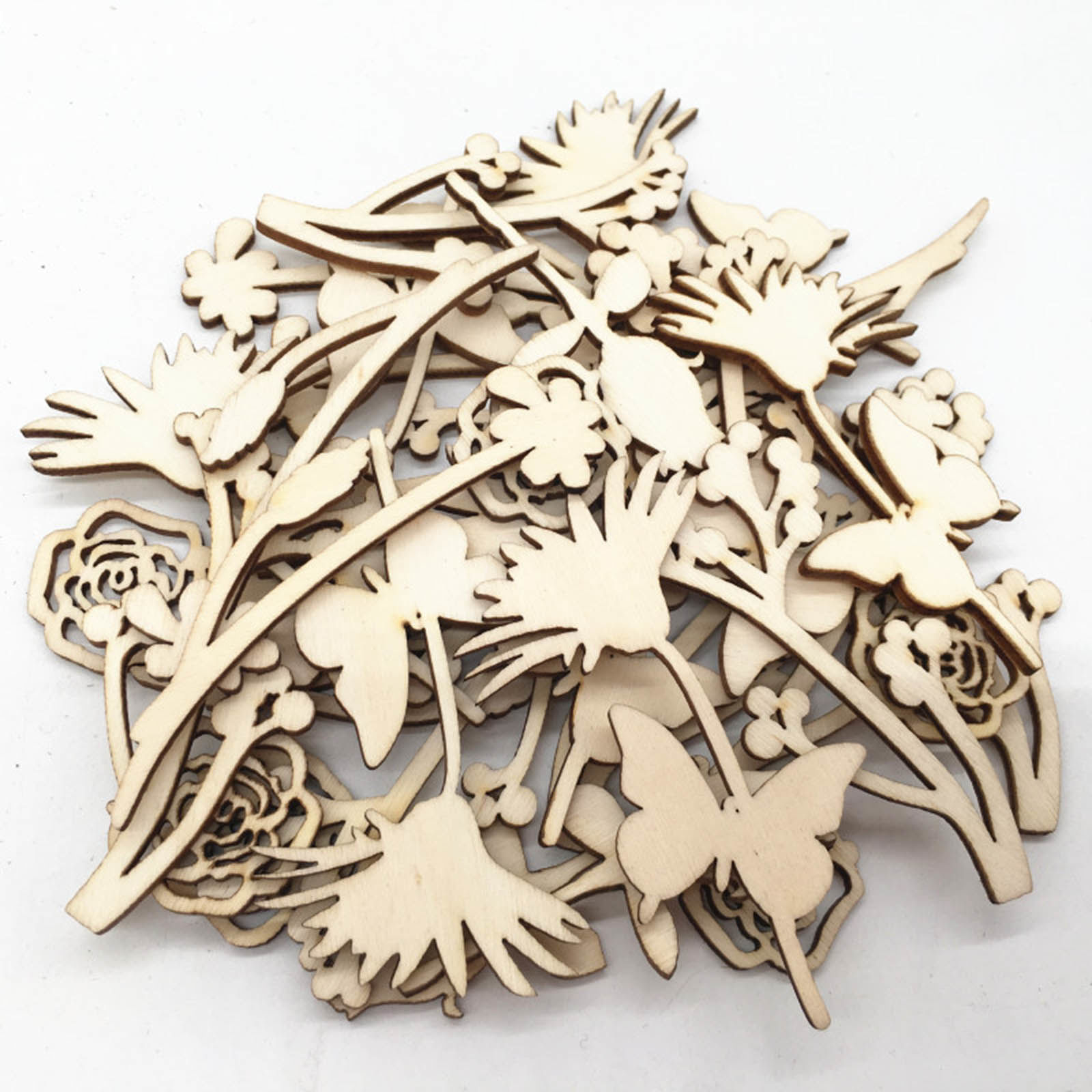 Picture of Wood DIY Handmade Craft Materials Accessories Brown Rose Flower 1 Packet
