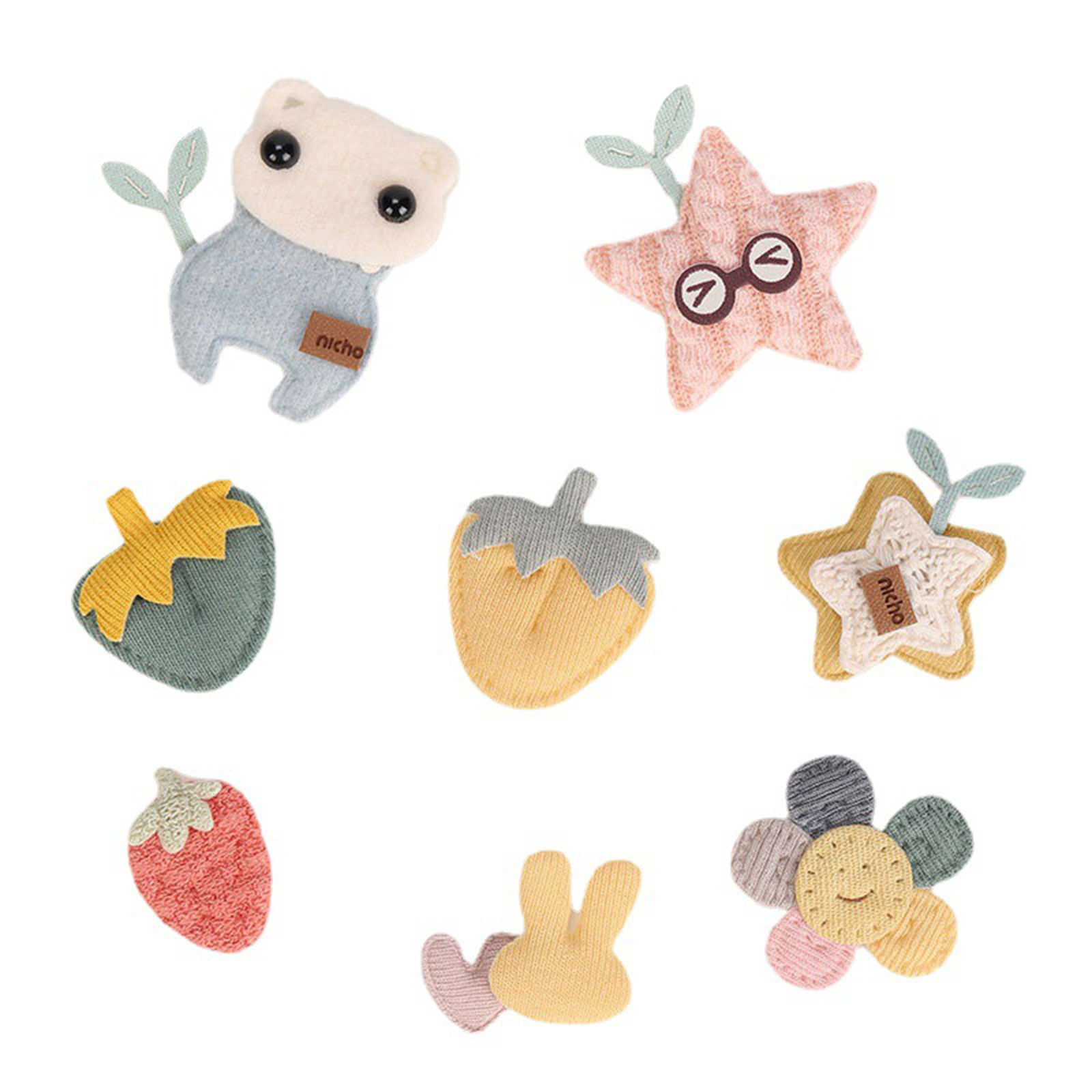 Picture of Fabric Appliques Patches DIY Scrapbooking Decoration Accessories Pink Strawberry Fruit 3cm x 2.3cm, 10 PCs