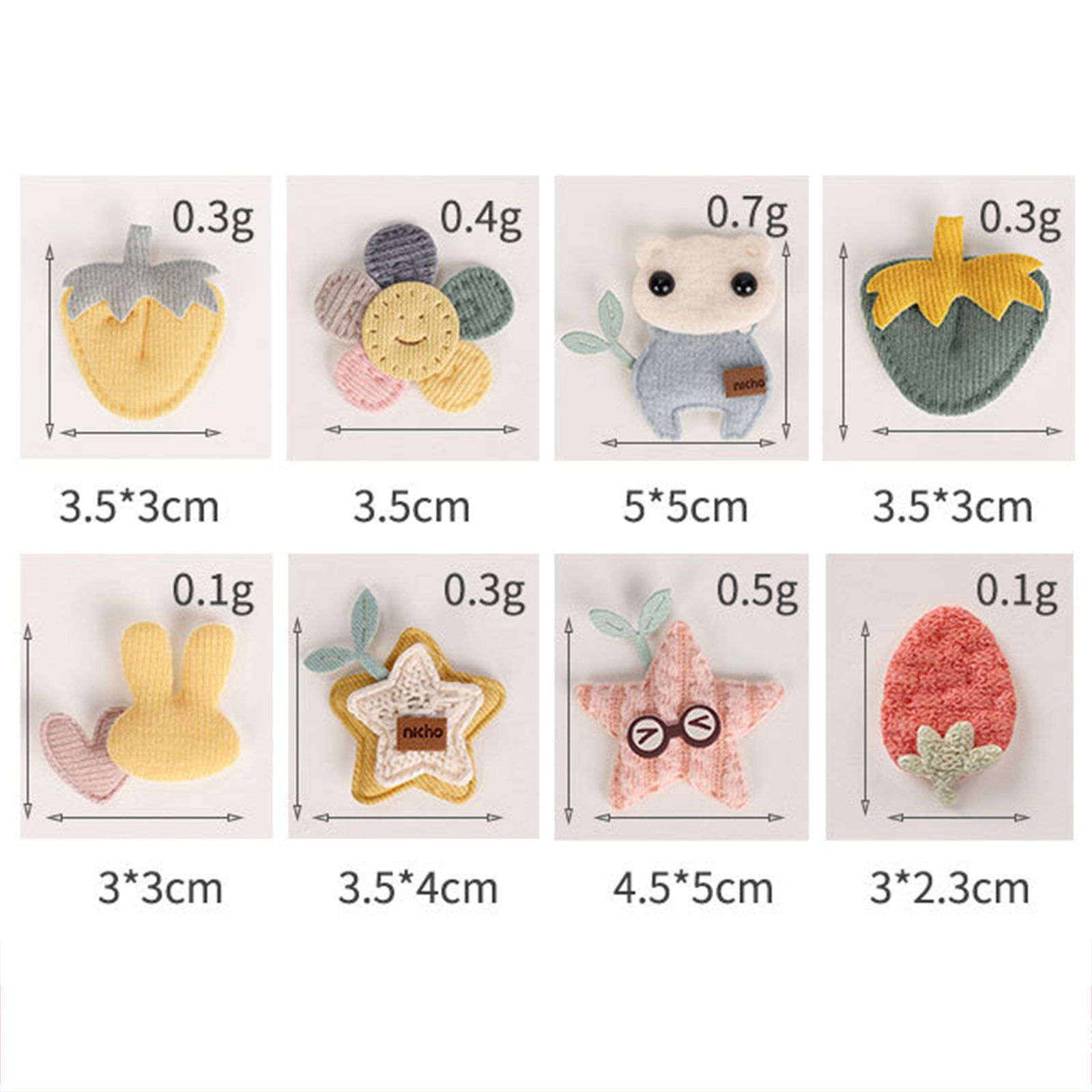 Picture of Fabric Appliques Patches DIY Scrapbooking Decoration Accessories Pink Strawberry Fruit 3cm x 2.3cm, 10 PCs