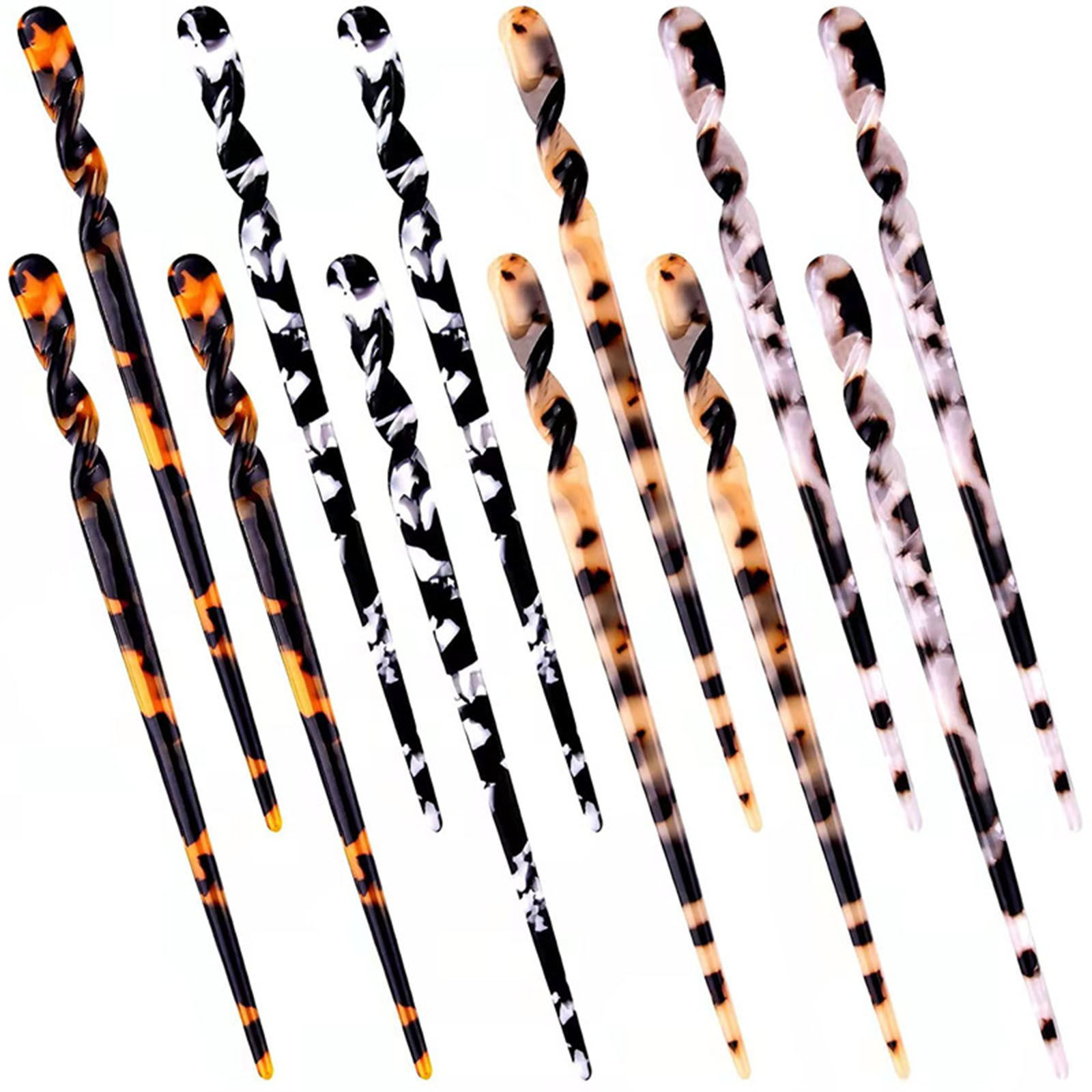 Image de Acrylic Hairpins Multicolor Geometric Twisted 17.5mm, 1 Piece