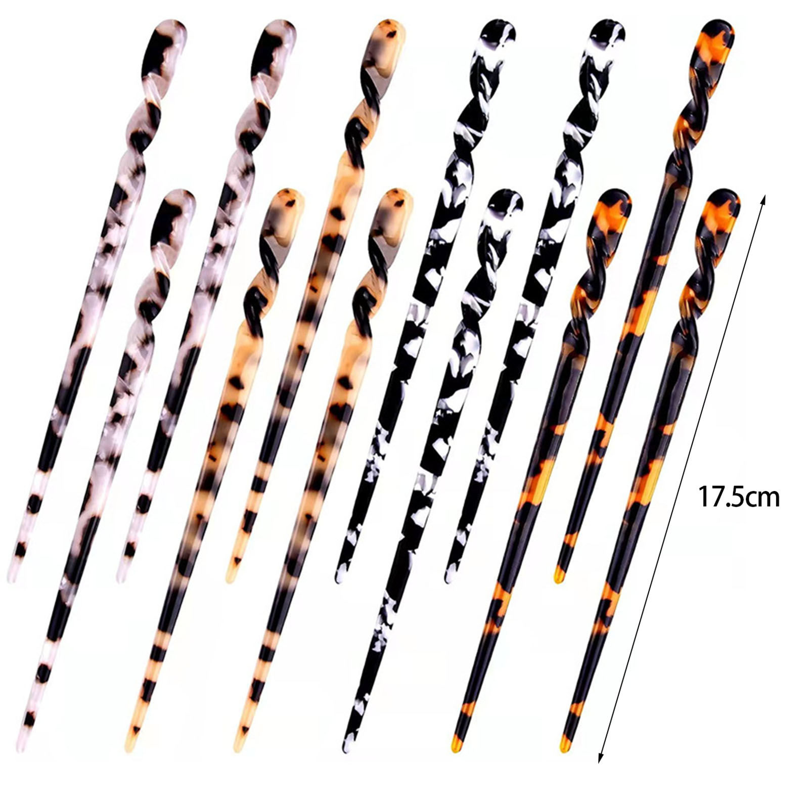 Image de Acrylic Hairpins Multicolor Geometric Twisted 17.5mm, 1 Piece