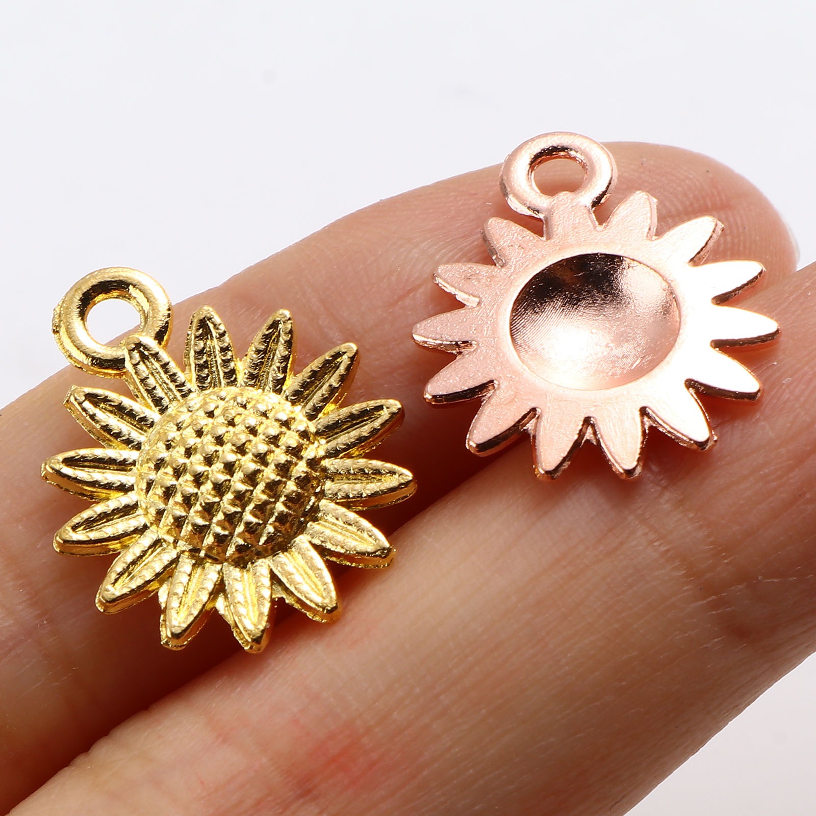 Picture of Zinc Based Alloy Charms Sunflower Multicolor 19mm x 15mm, 1 Packet