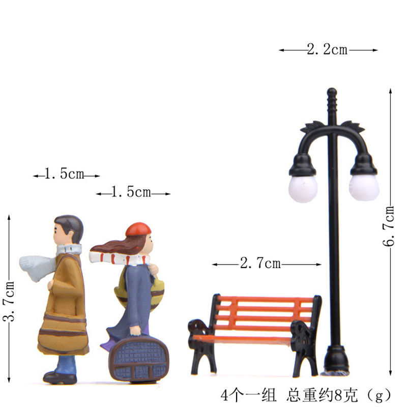 Immagine di Travel Couple Series Set Resin Micro Landscape Miniature Craft Decoration