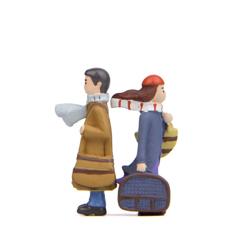 Immagine di Travel Couple Series Set Resin Micro Landscape Miniature Craft Decoration
