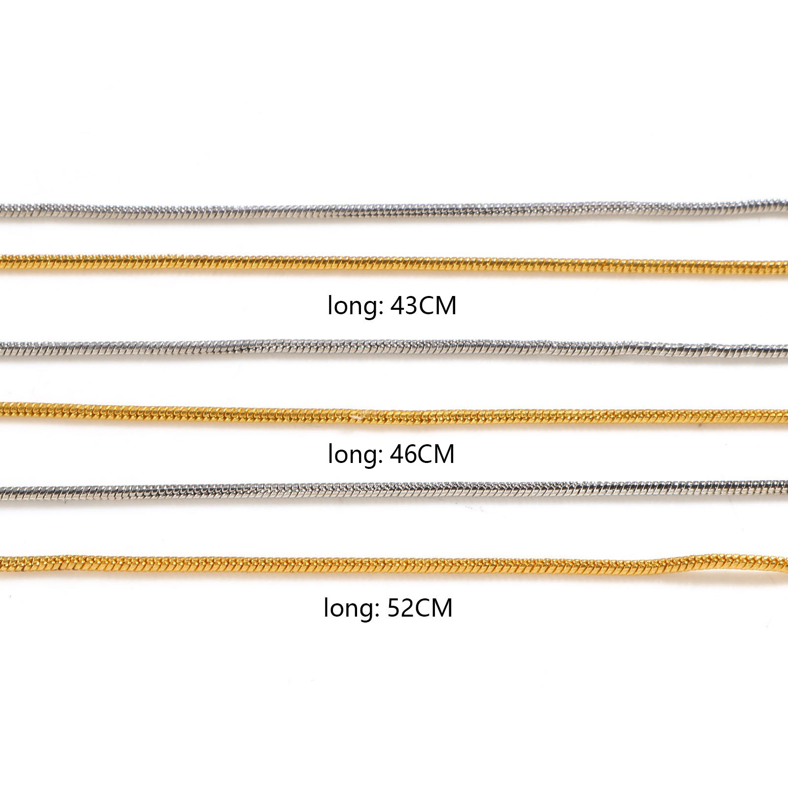 Bild von Eisenlegierung Schlangenkette Kette Halskette Bunt 2 Packungen ( 10 Stück/Packung)