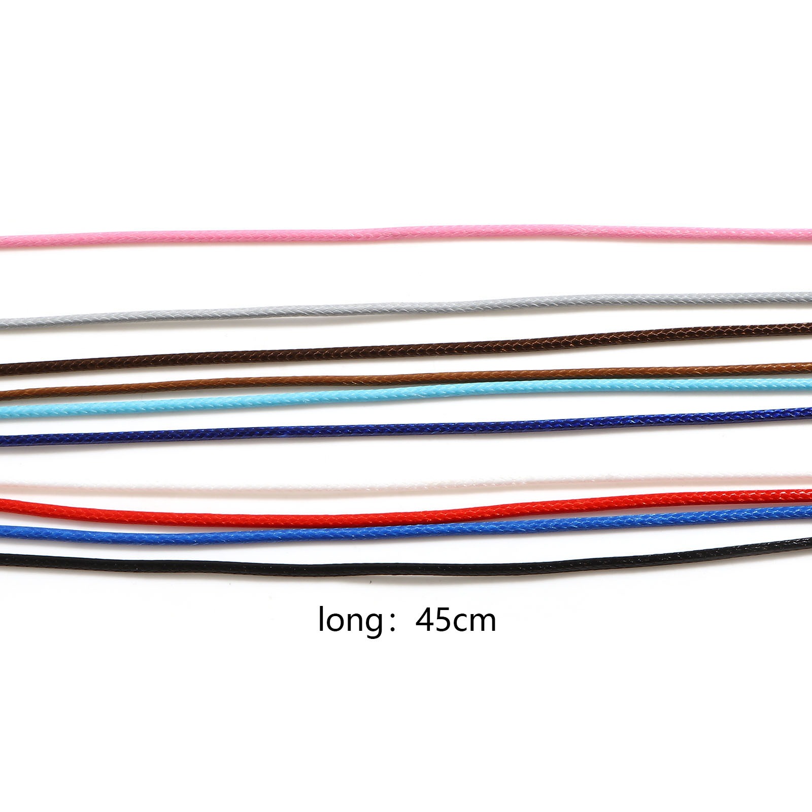 Image de Colliers de Corde Tressé en Cire Coréen + Polyester Multicolore, 45cm Long, 20 Pièces