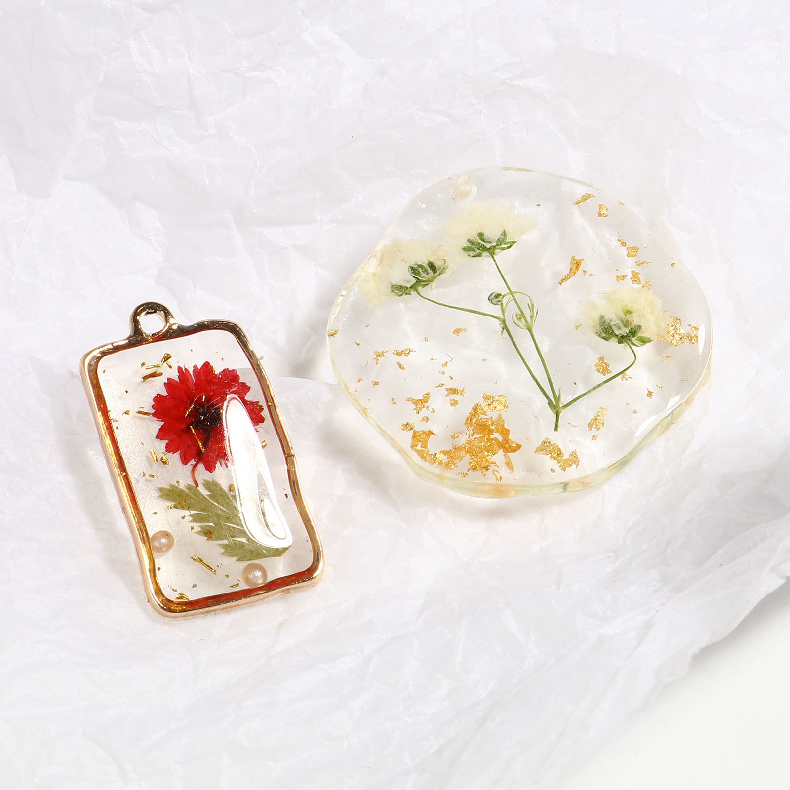 Immagine di Resina & Fiore Reale Secchi Charms Stagnola Multicolore (può contenere Trasparente 1 Pz