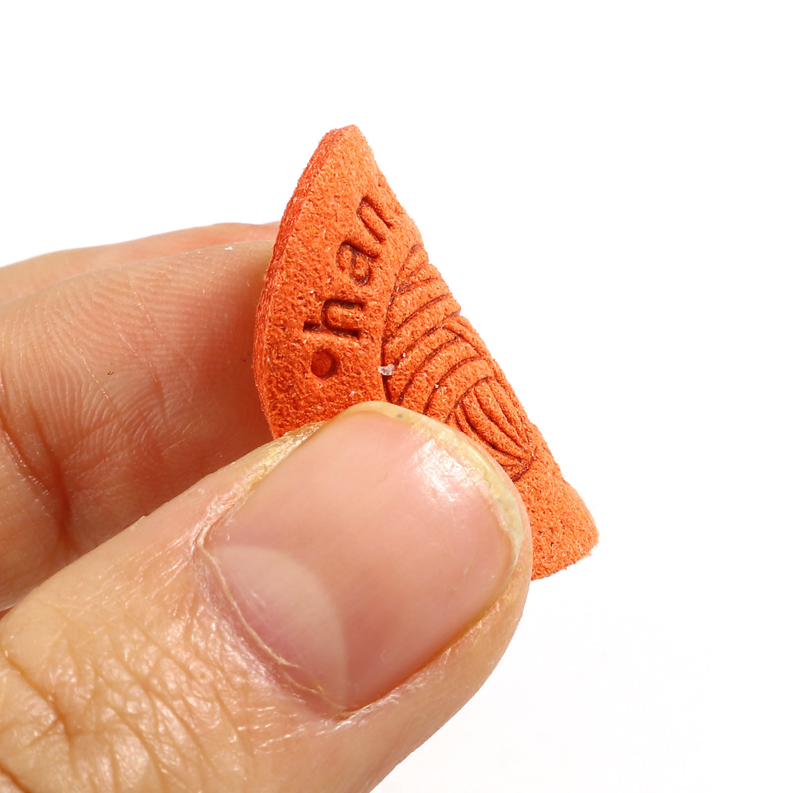 Bild von Mikrofaser Etiketts Strickball Bunt , mit Rund Muster, " Handmade", Veloursleder 25mm , 20 Stück