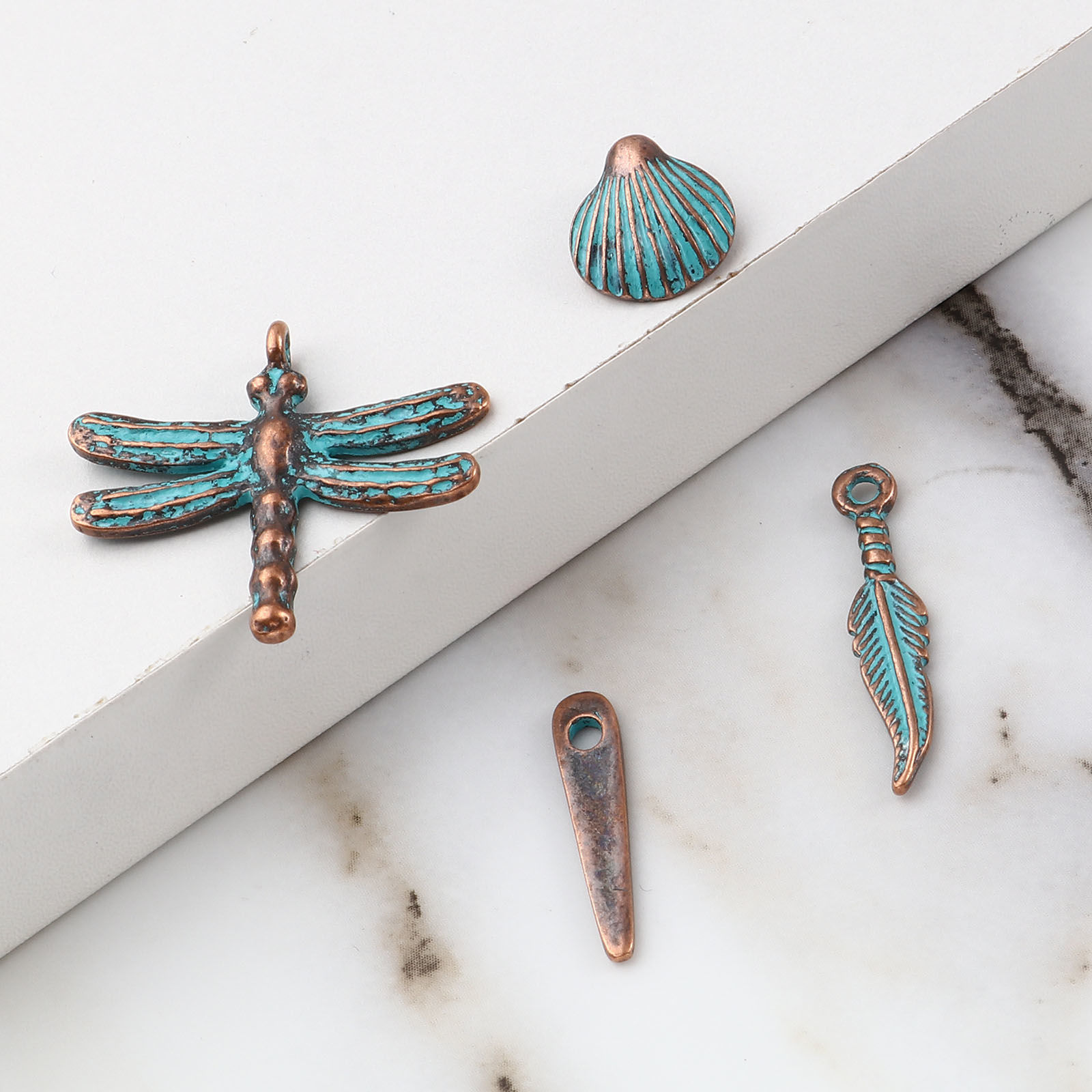 Picture of Zinc Based Alloy Ocean Jewelry Charms Antique Copper Patina 10 PCs