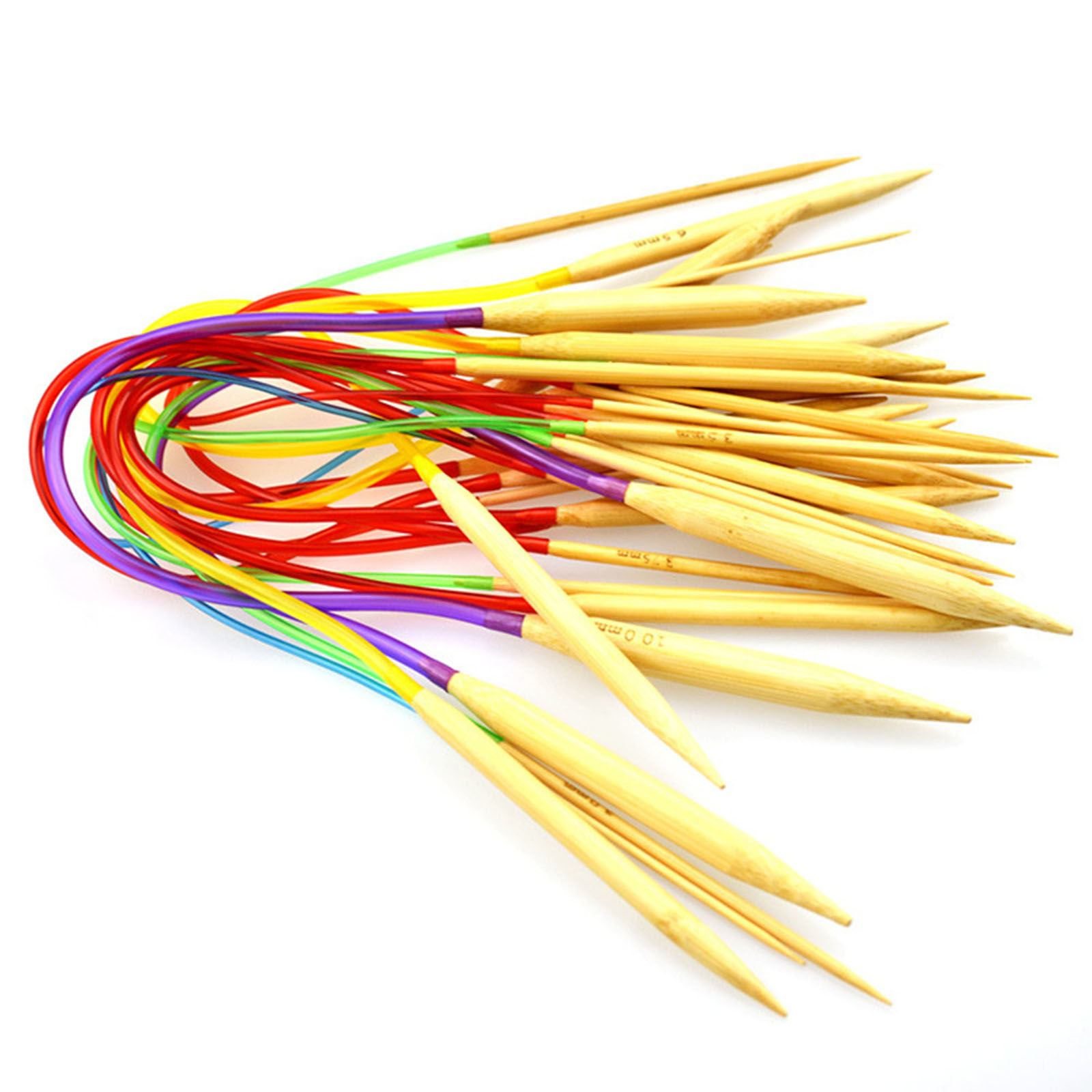 Picture of Bamboo & Plastic Circular Circular Knitting Needles At Random Color 1 Set