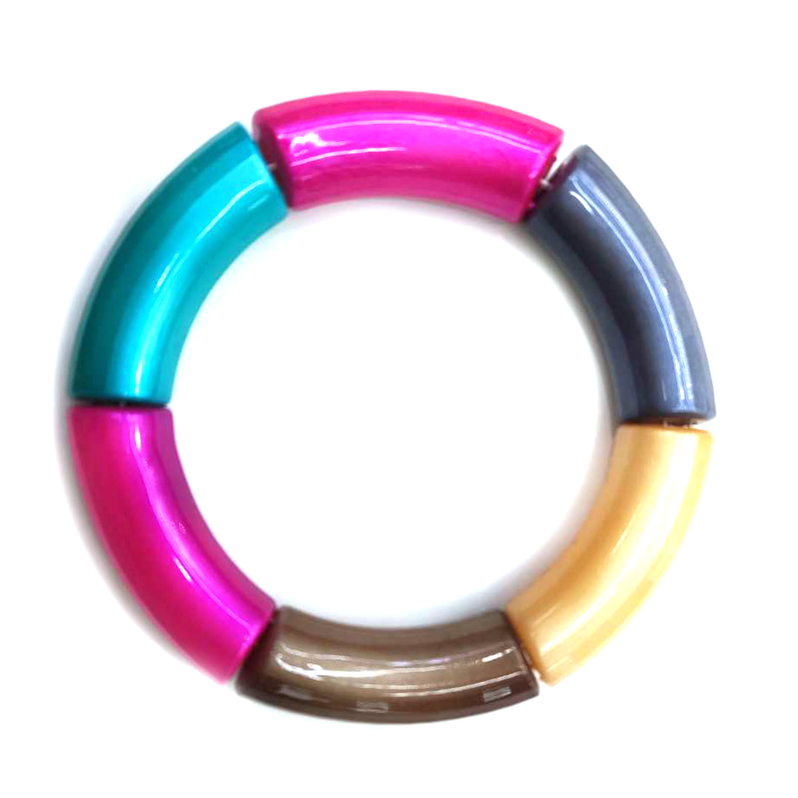 Immagine di Acrilato Perline Multicolore Circa 3.4cm x 1.3cm, Foro: Circa 1.1mm, 20 Pz