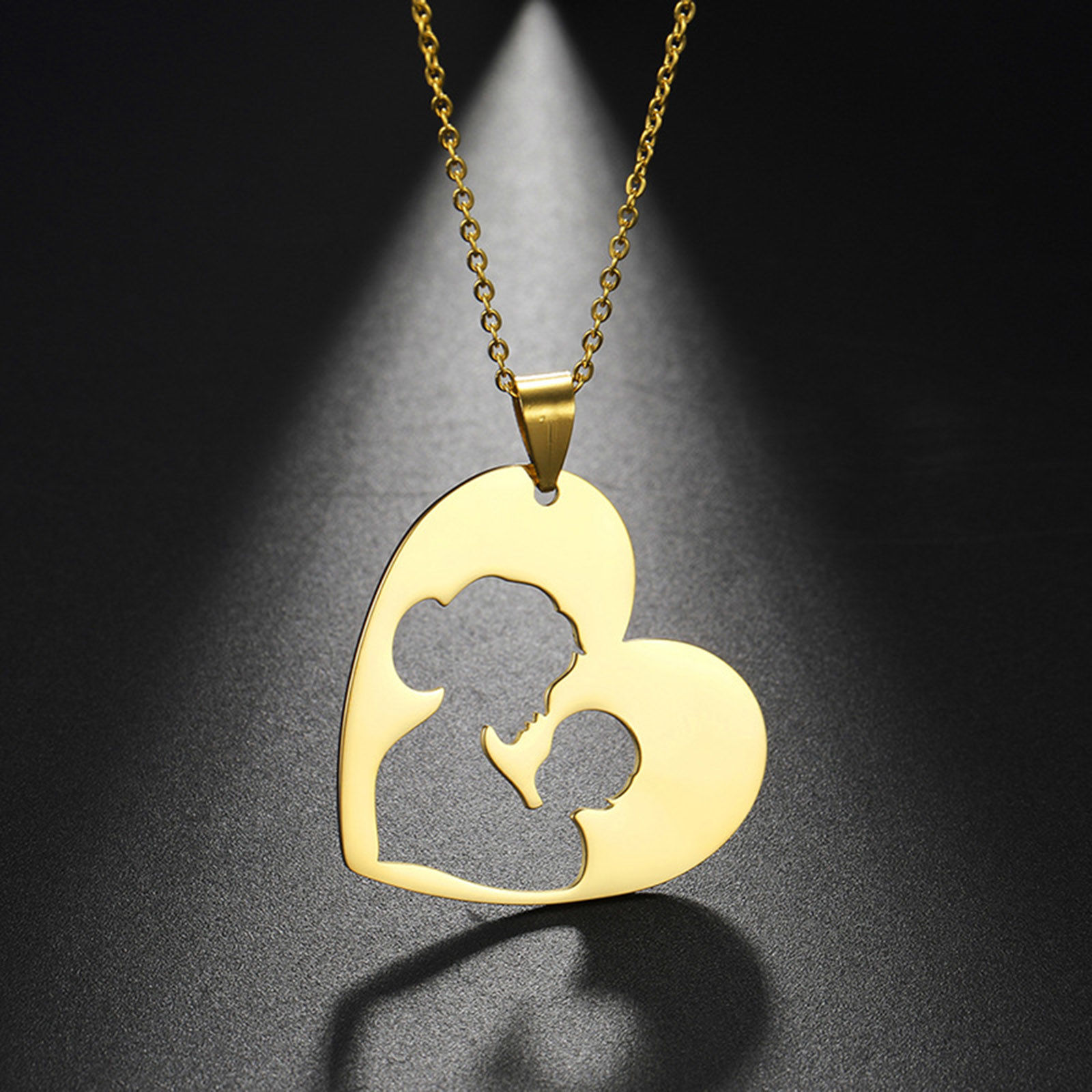 Bild von Edelstahl Muttertag Gliederkette Kette Halskette Bunt Mutter & Kind 45cm lang, 1 Strang