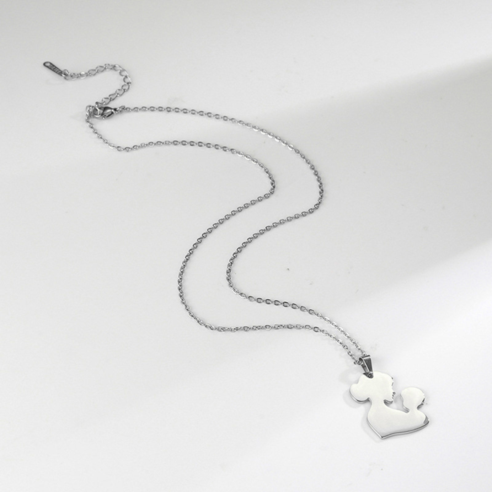 Bild von Edelstahl Muttertag Gliederkette Kette Halskette Bunt Mutter & Kind 45cm lang, 1 Strang