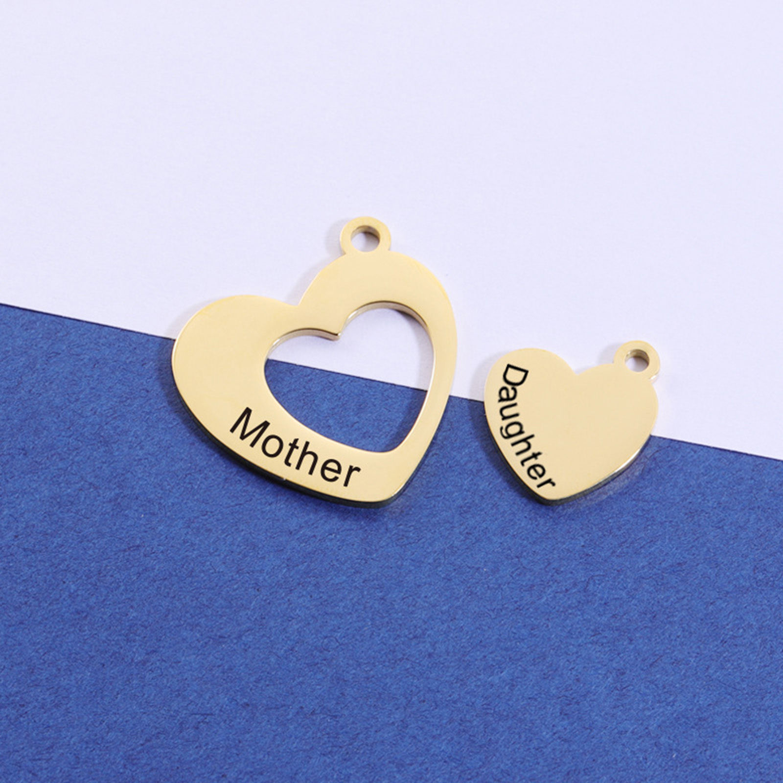 Immagine di 304 Acciaio Inossidabile Gioielli di Famiglia Charms Cuore Multicolore 1 Pz