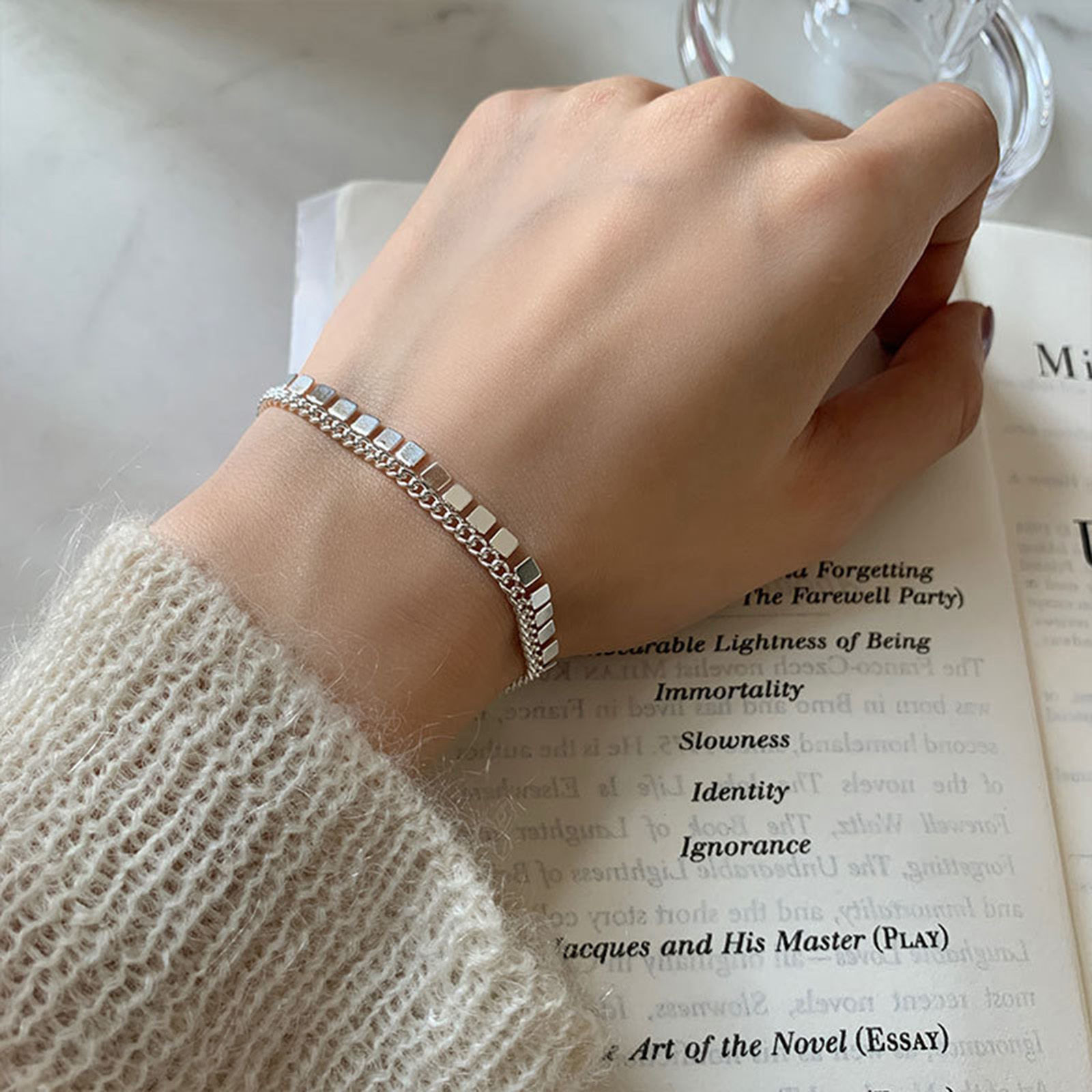 Imagen de Cobre Retro Pulseras Argentado Panícula 17cm longitud, 1 Unidad