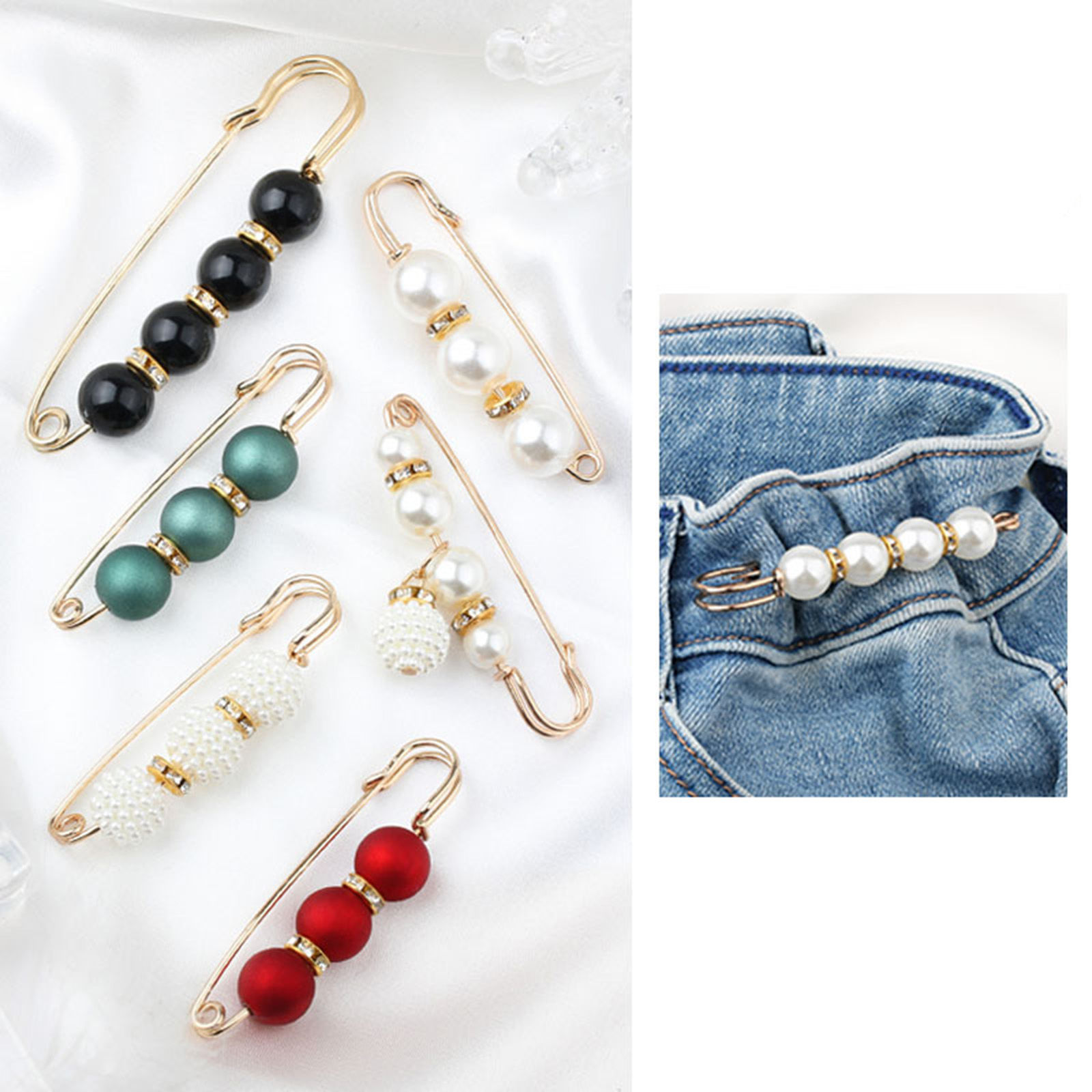 Immagine di Acrilato Elegante Spilla Oro Placcato Multicolore Imitata Perla Trasparente Strass 1 Pz