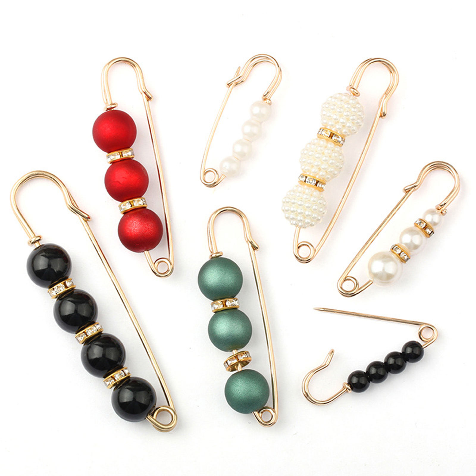 Immagine di Acrilato Elegante Spilla Oro Placcato Multicolore Imitata Perla Trasparente Strass 1 Pz