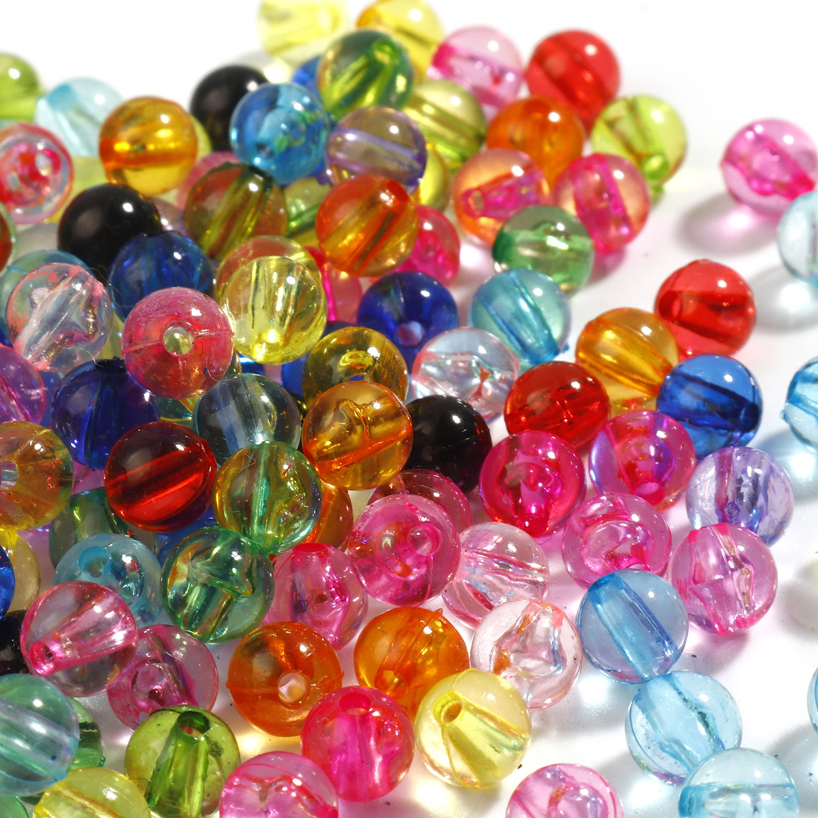 Picture of Acrylic Beads Round Multicolor Transparent About 6mm Dia., 1000 PCs
