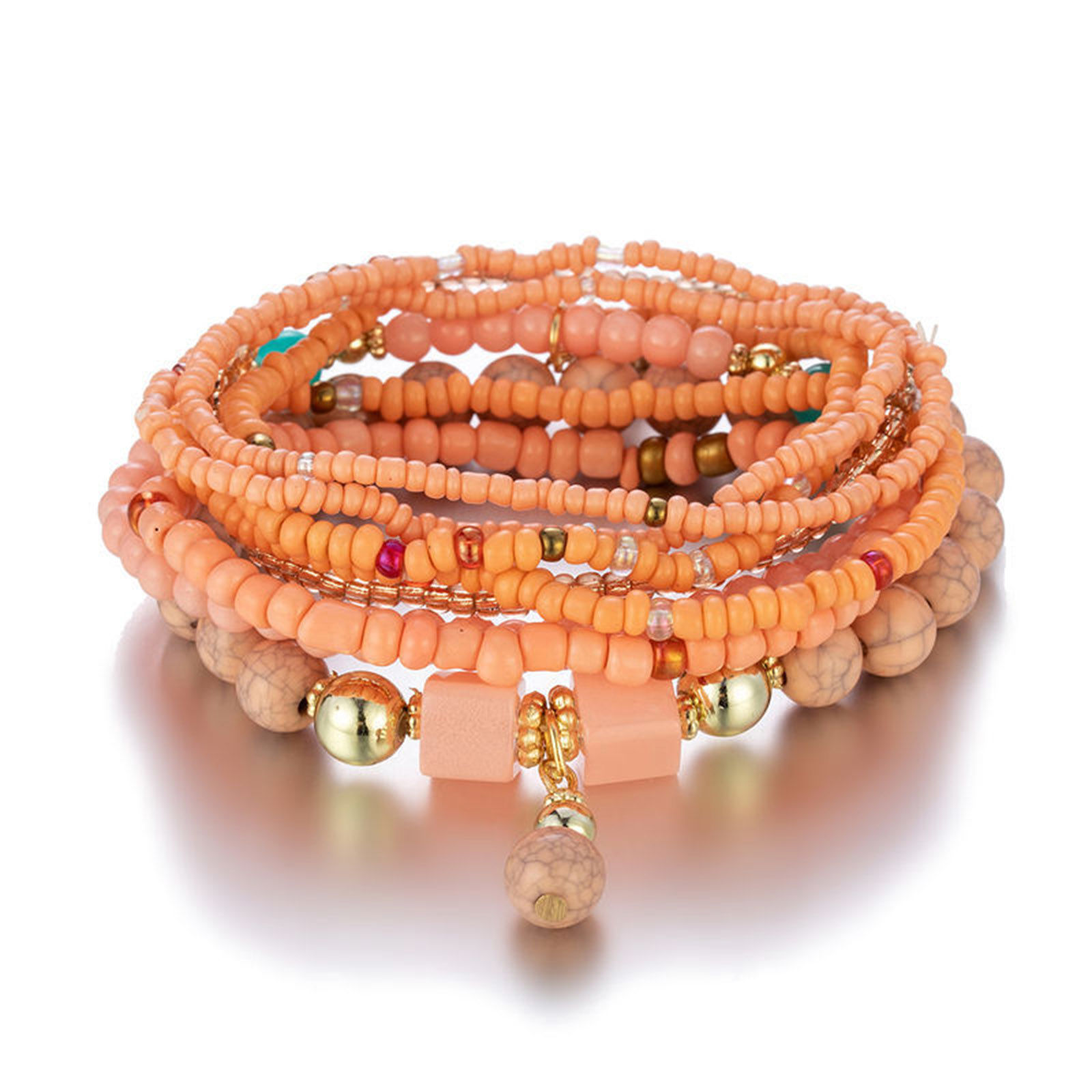 Bild von Acrylic Boho Chic Bohemia Dainty Bracelets Delicate Bracelets Beaded Bracelet Multicolor Cube