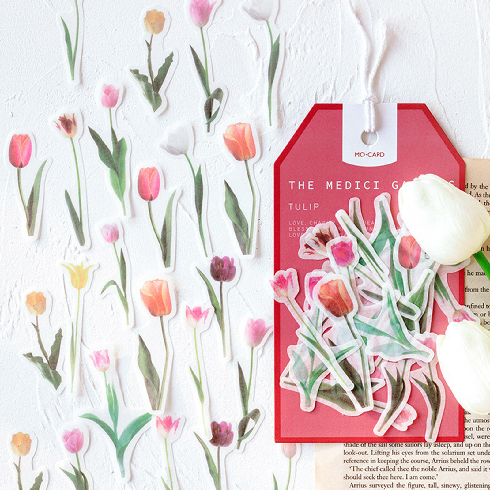 Picture of Paper DIY Scrapbook Deco Stickers Multicolor Rectangle Flower 18cm x 11cm, 1 Set ( 45 PCs/Set)