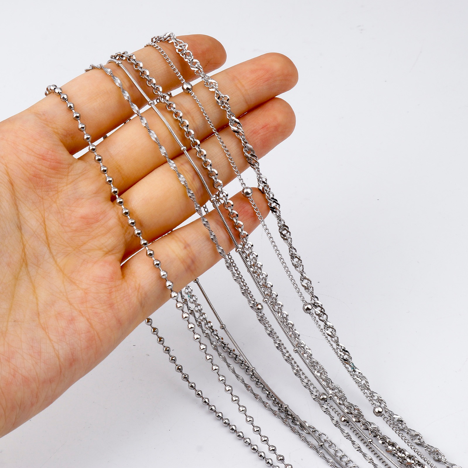 Picture of 304 Stainless Steel Link Cable Chain Necklace Silver Tone 46cm(18 1/8") long, 1 Piece