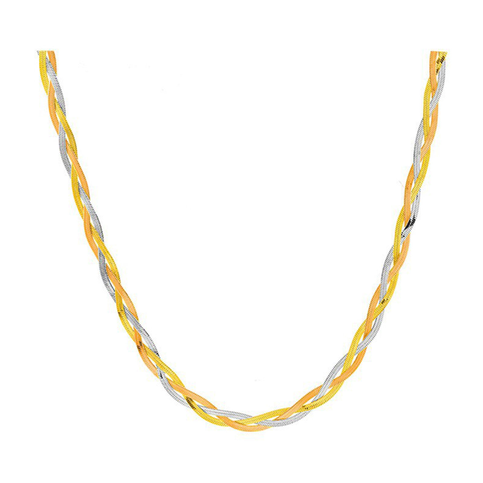 Imagen de Titanio Acero Estilo Ins Cadena Serpiente Collares Multicolor Trenzado 40cm longitud, 1 Unidad