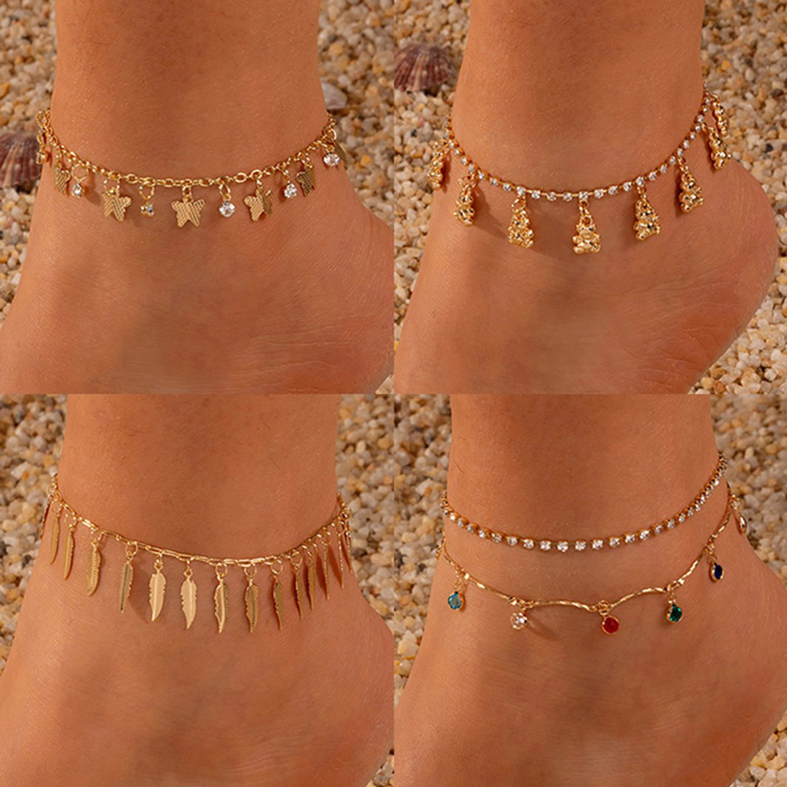 Picture of Exquisite Anklet Gold Plated Butterfly Animal Star Fish