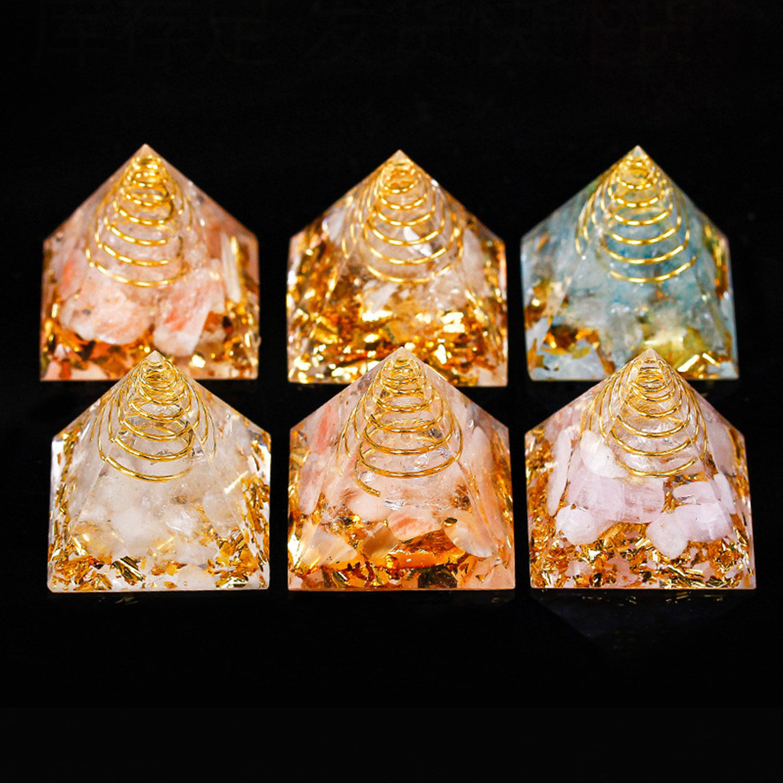 Image de Stone ( Mix ) healing stone Travel Loose Ornaments Decorations Pyramid Multicolor No Hole About 3cm x 3cm, 1 Piece