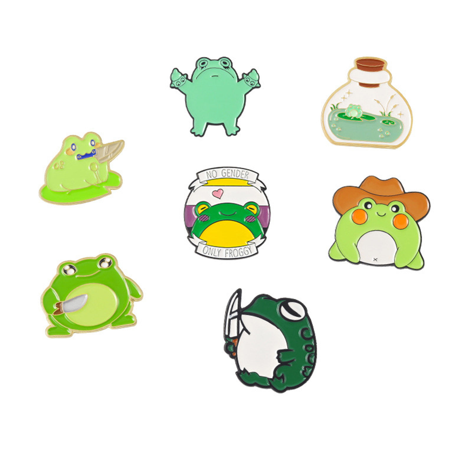 Picture of Cute Pin Brooches Frog Animal Gold Plated Multicolor Enamel