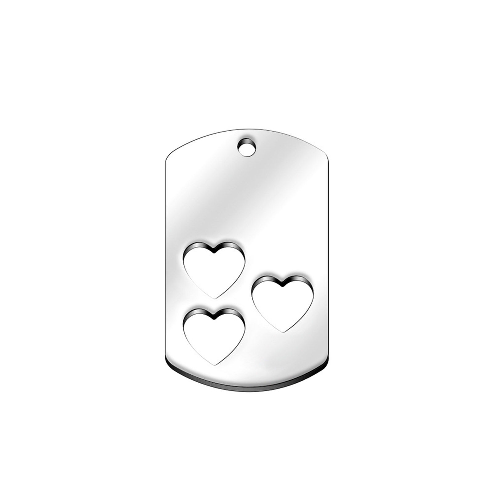 Image de 304 Stainless Steel Valentine's Day Pendants Rectangle Heart Silver Tone Blank Stamping Tags Two Sides 40mm x 25mm, 2 PCs
