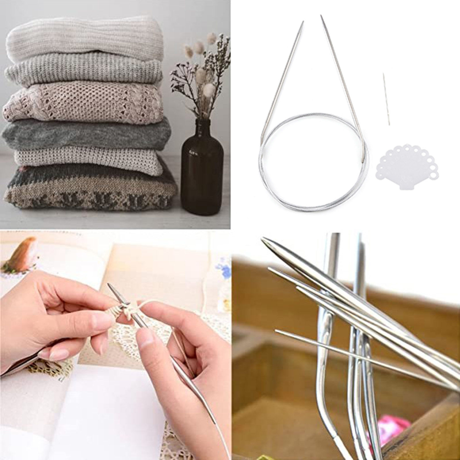 Picture of Stainless Steel Circular Knitting Needles 120cm(47 2/8") long, 1 Set