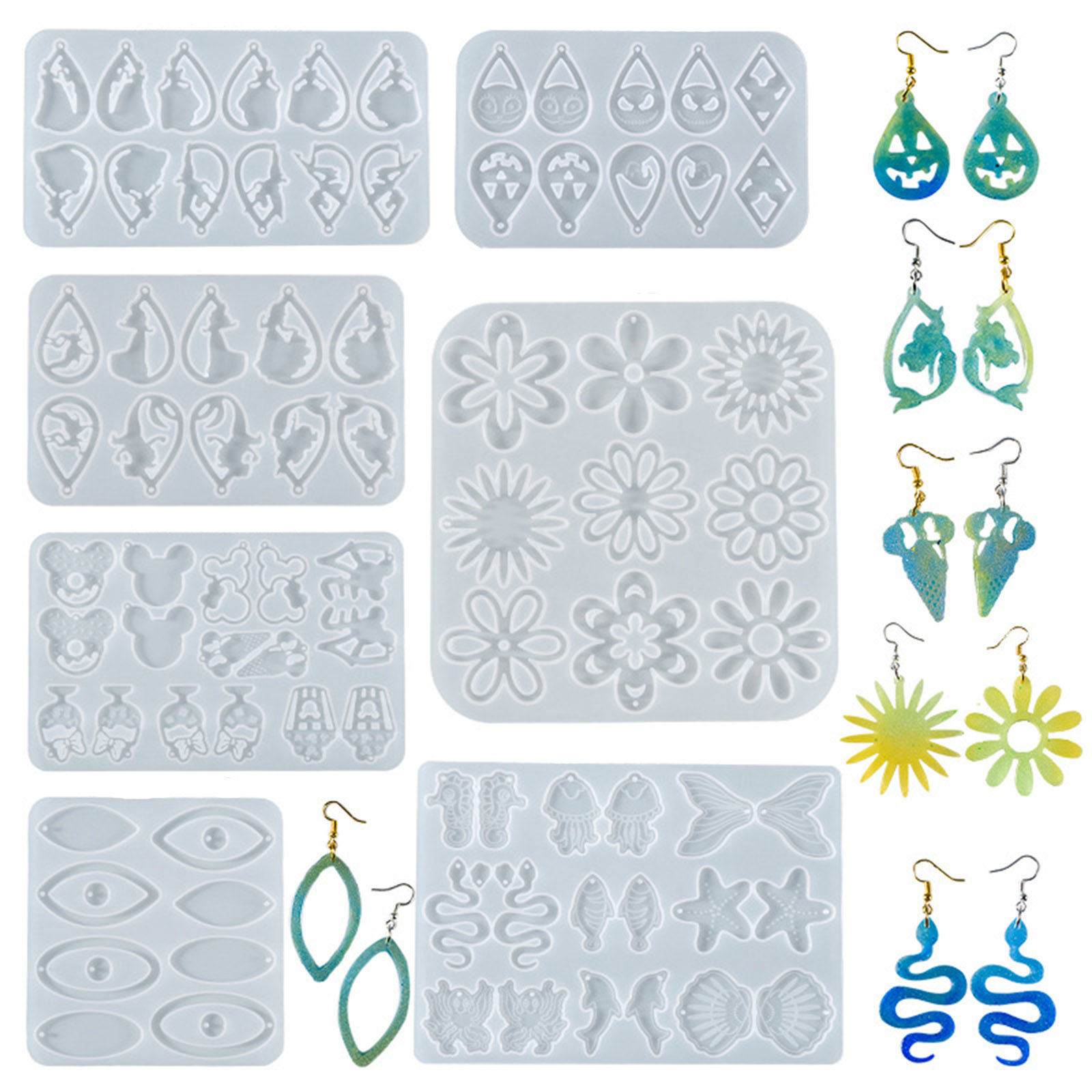 Immagine di Silicone Resin Mold For Earring Jewelry Making White 1 Piece